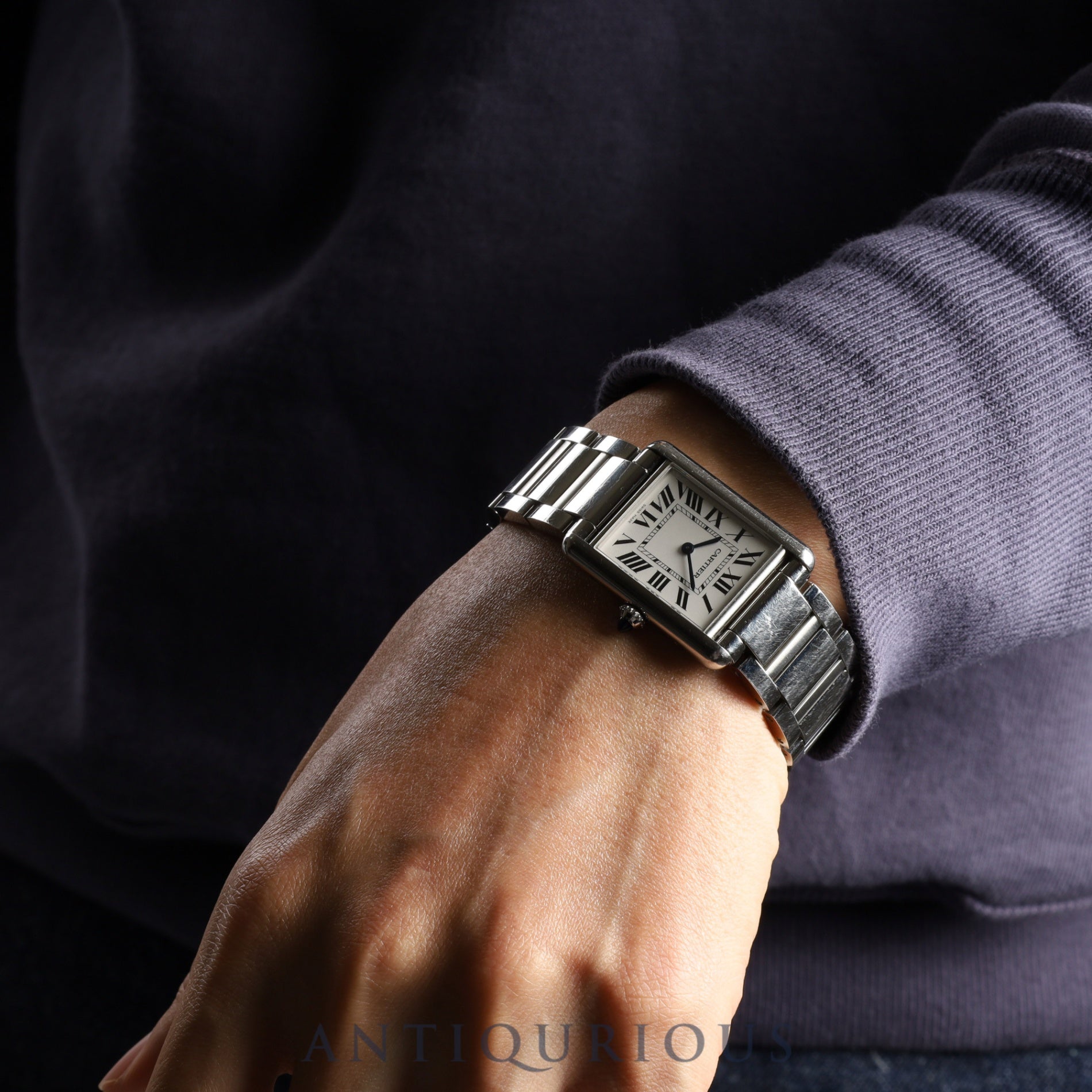 Cartier Tank Must LM WSTA0052 / 4323 Quartz SS SS White Roman Dial Overhauled