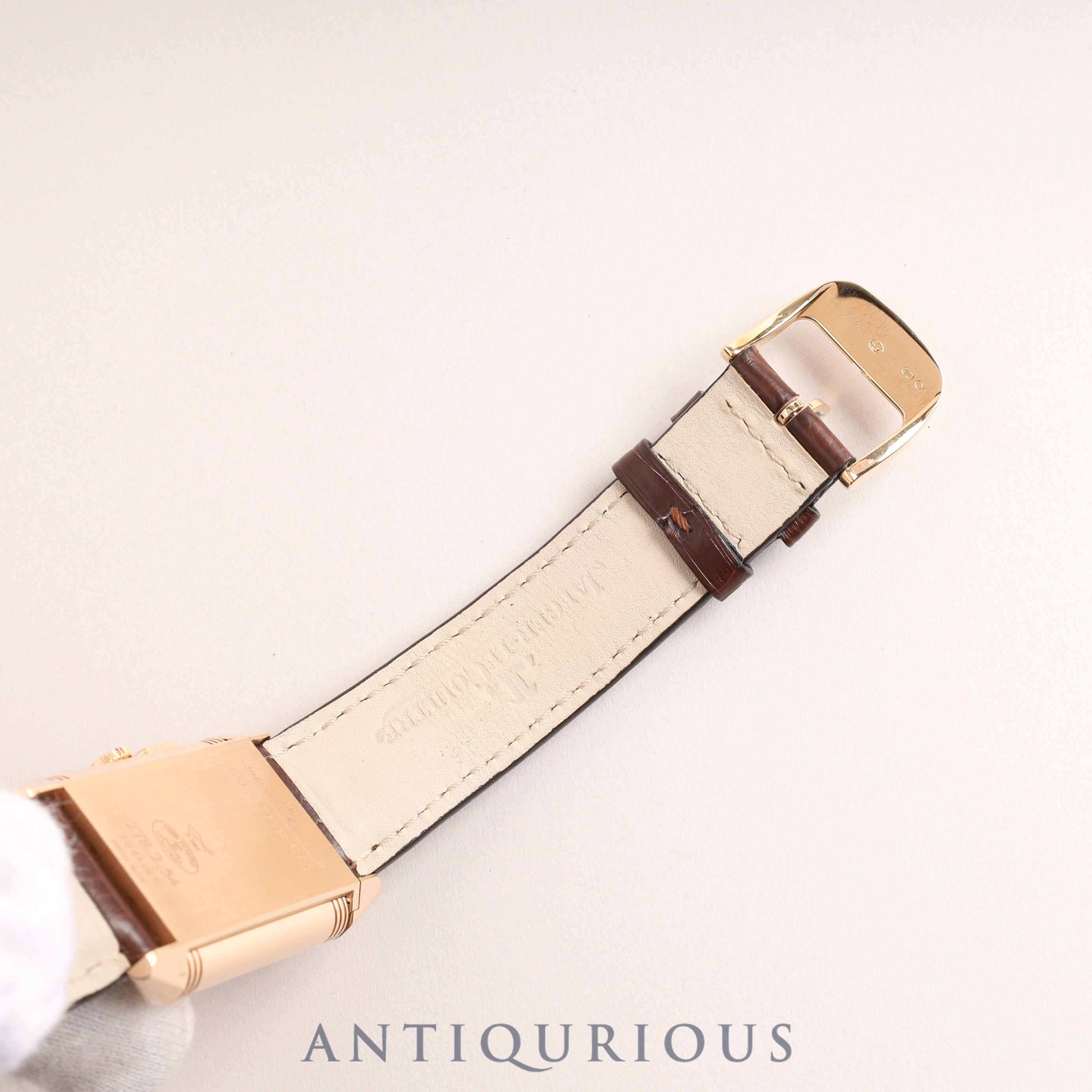 ジャガー・ルクルト グランドレベルソウルトラスリムデュオ 278.2.54/Q3782520 手巻き Cal.854 PG 革 純正尾錠(750)シルバー/ブラック文字盤 箱 保証書 (2017年)