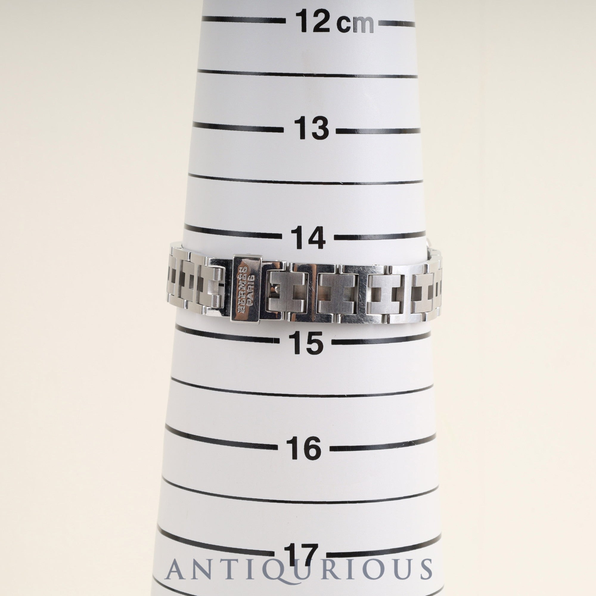 Hermes Clipper Oval CO1.210 Quartz Cal.976.001 SS SS White Guilloche Dial Overhauled