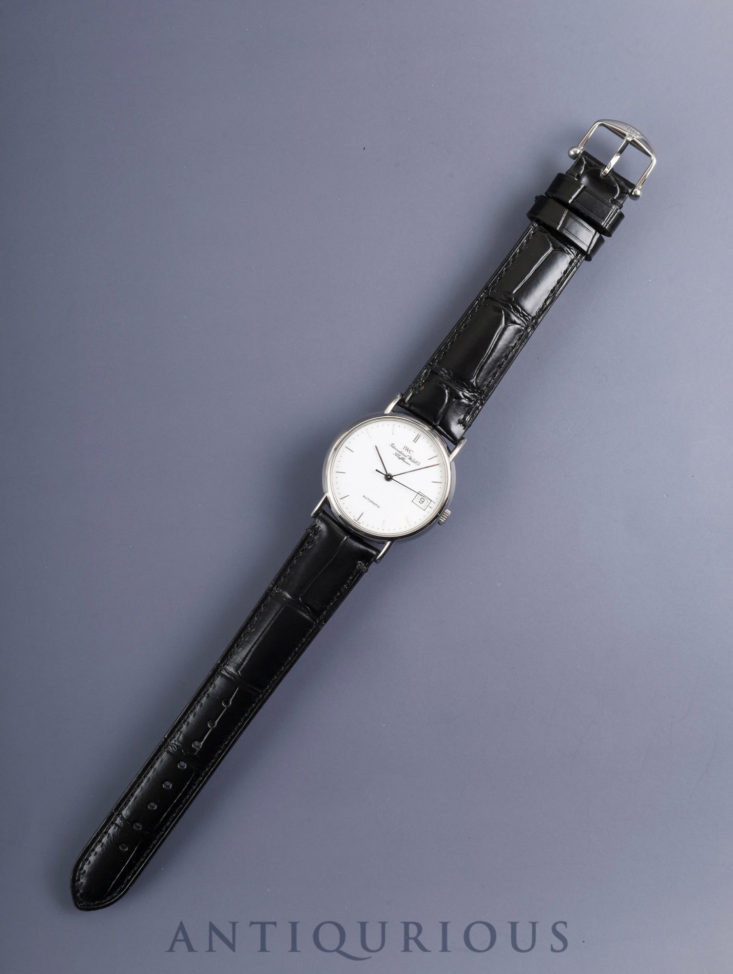 アイダブリュシー ポートフィノ IW351320 自動巻き Cal.37521 SS 革 純正尾錠(SS)ホワイト文字盤 冊子 保証書(1993年)オーバーホール済み