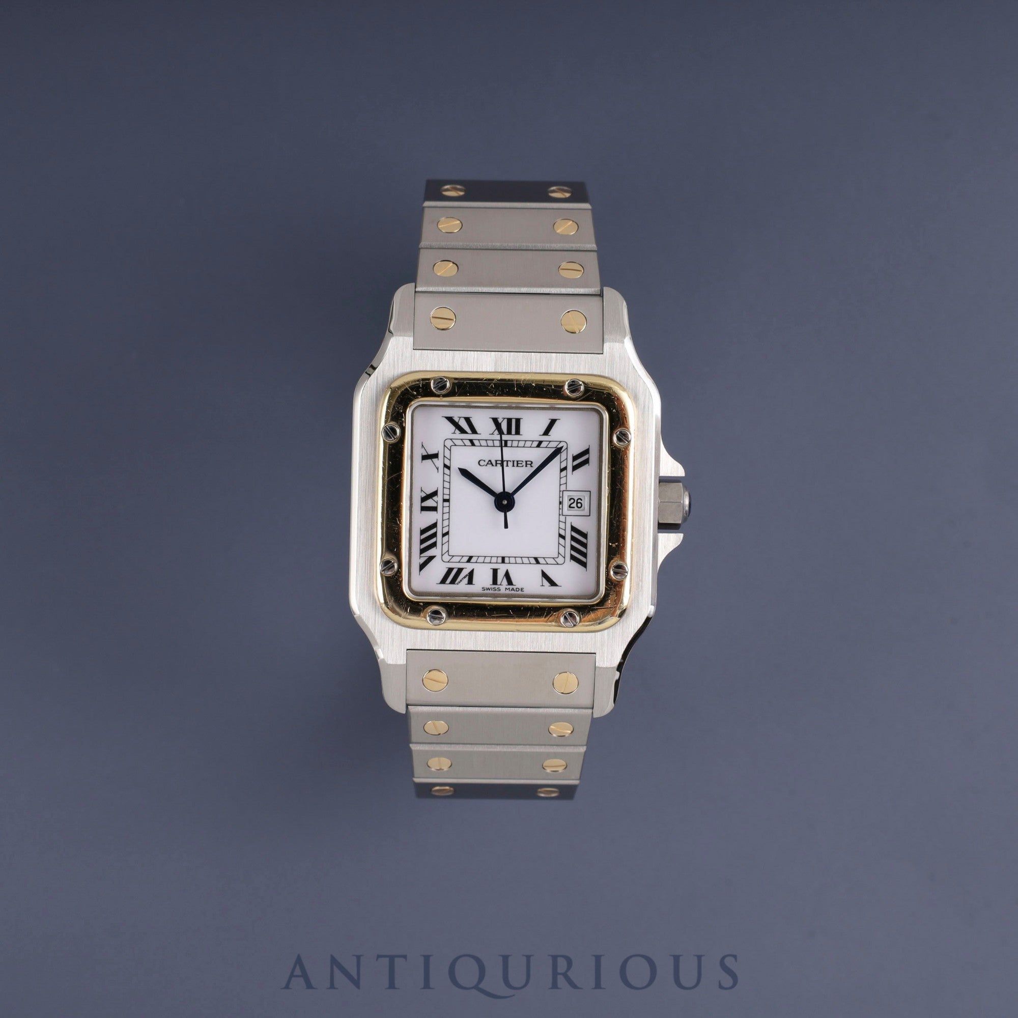 Cartier Santos Galbee LM 1553 Automatic Caliber - Stainless Steel/Yellow Gold with White Dial. Completely serviced at a Cartier boutique. New bracelet replaced.