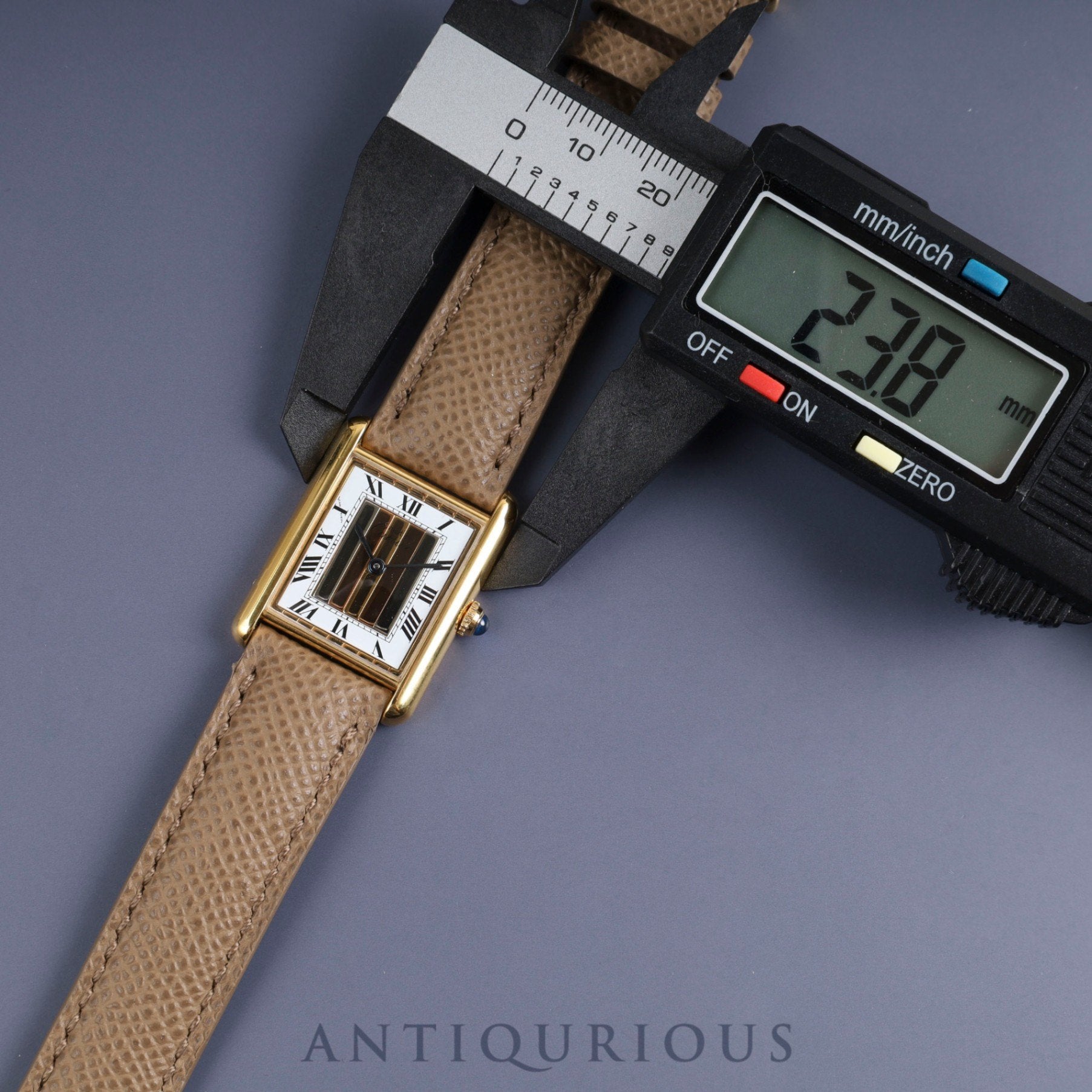 カルティエ マストタンク LM 590005 クォーツ Cal.90 SV925 革 純正尾錠(GP) フロントトリニティ文字盤 オーバーホール済み 新品仕上げ済み