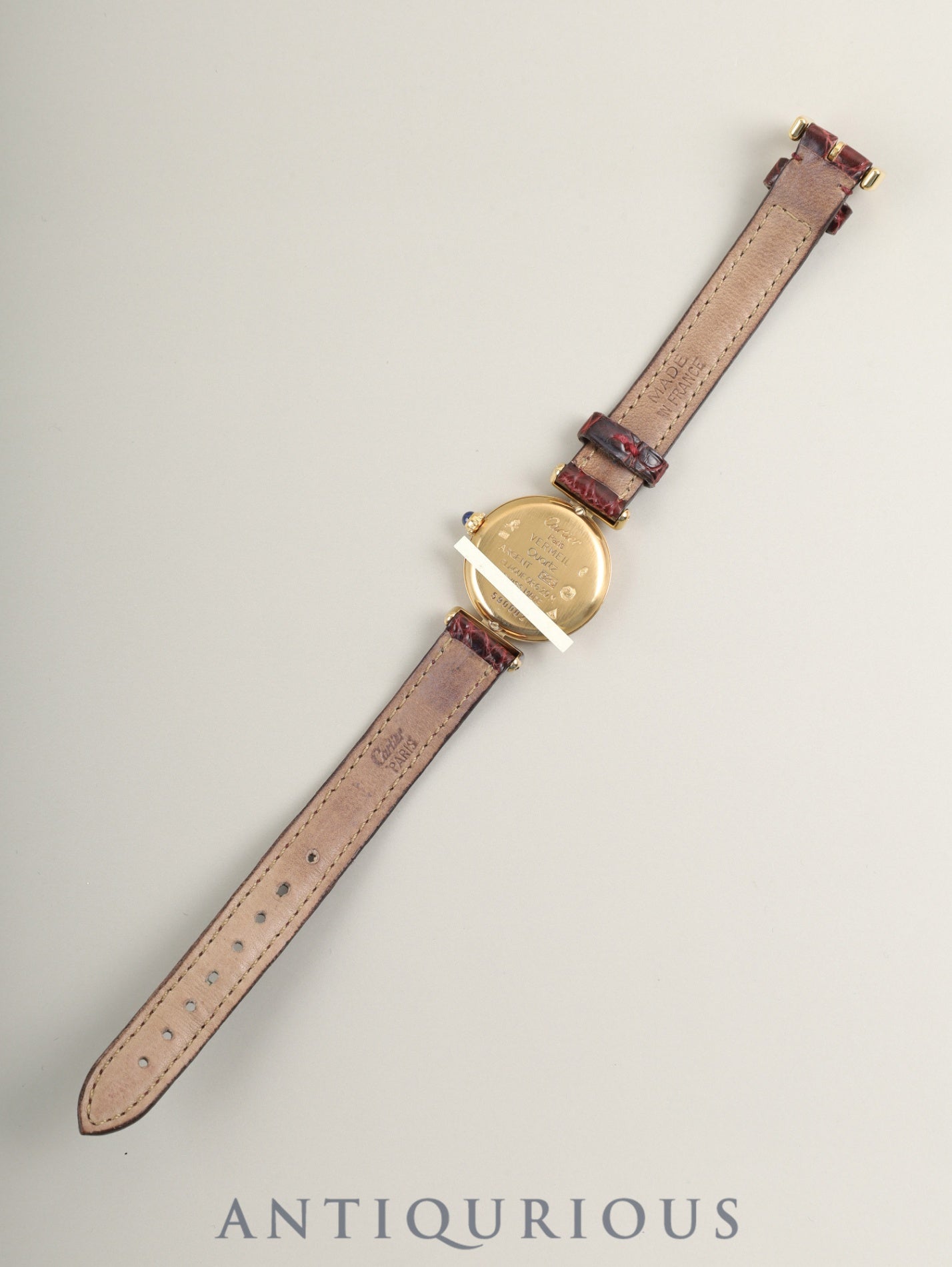 Cartier Must Colisée 590002 Quartz Cal.90 SV925 Original Leather Strap Original Pin Buckle (GP) Ivory Roman Dial (SWISS marking) Box Overhauled