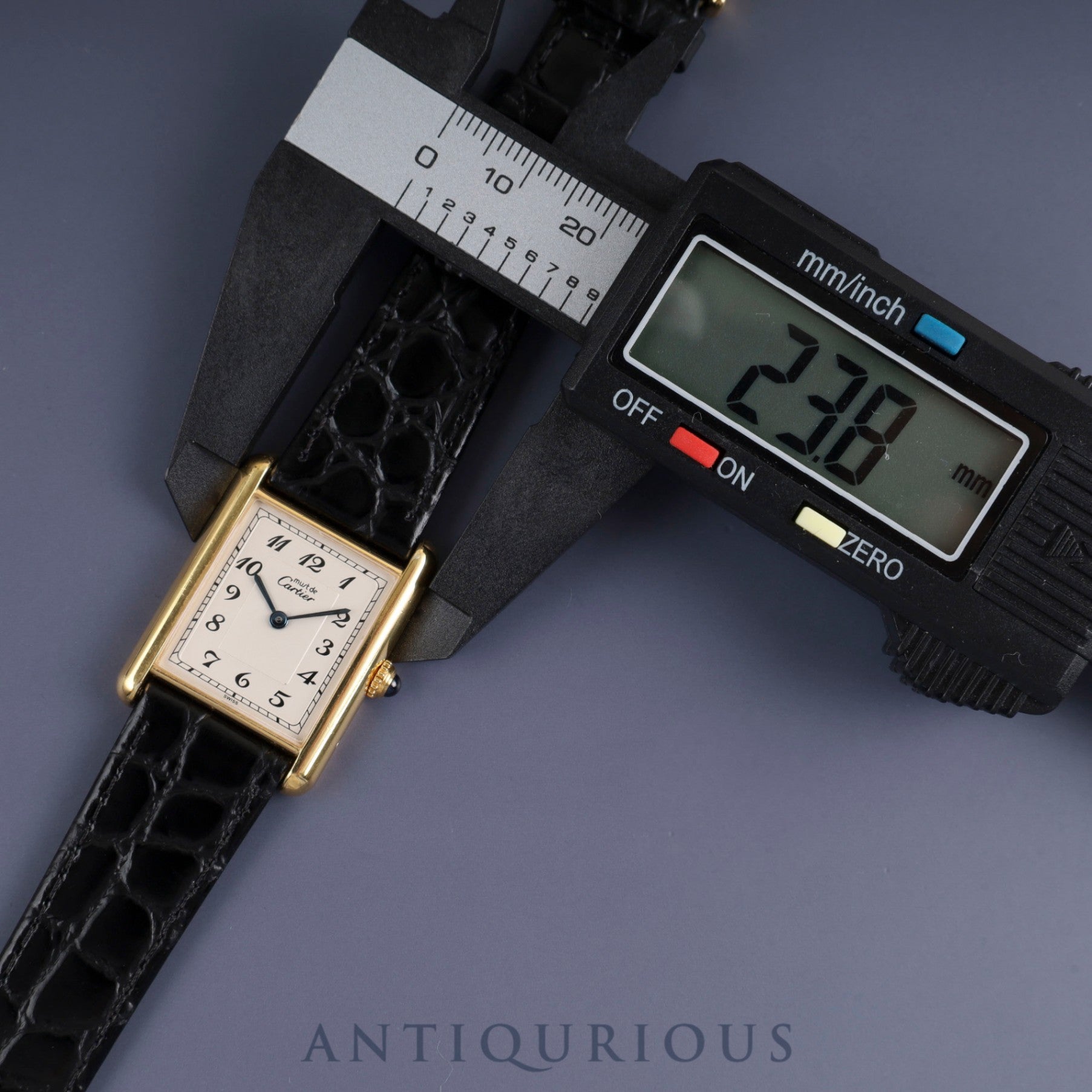 カルティエ マストタンク LM 590005 クォーツ Cal.90 SV925 革 純正尾錠(GP)アラビア文字盤 オーバーホール済み 新品仕上げ済み