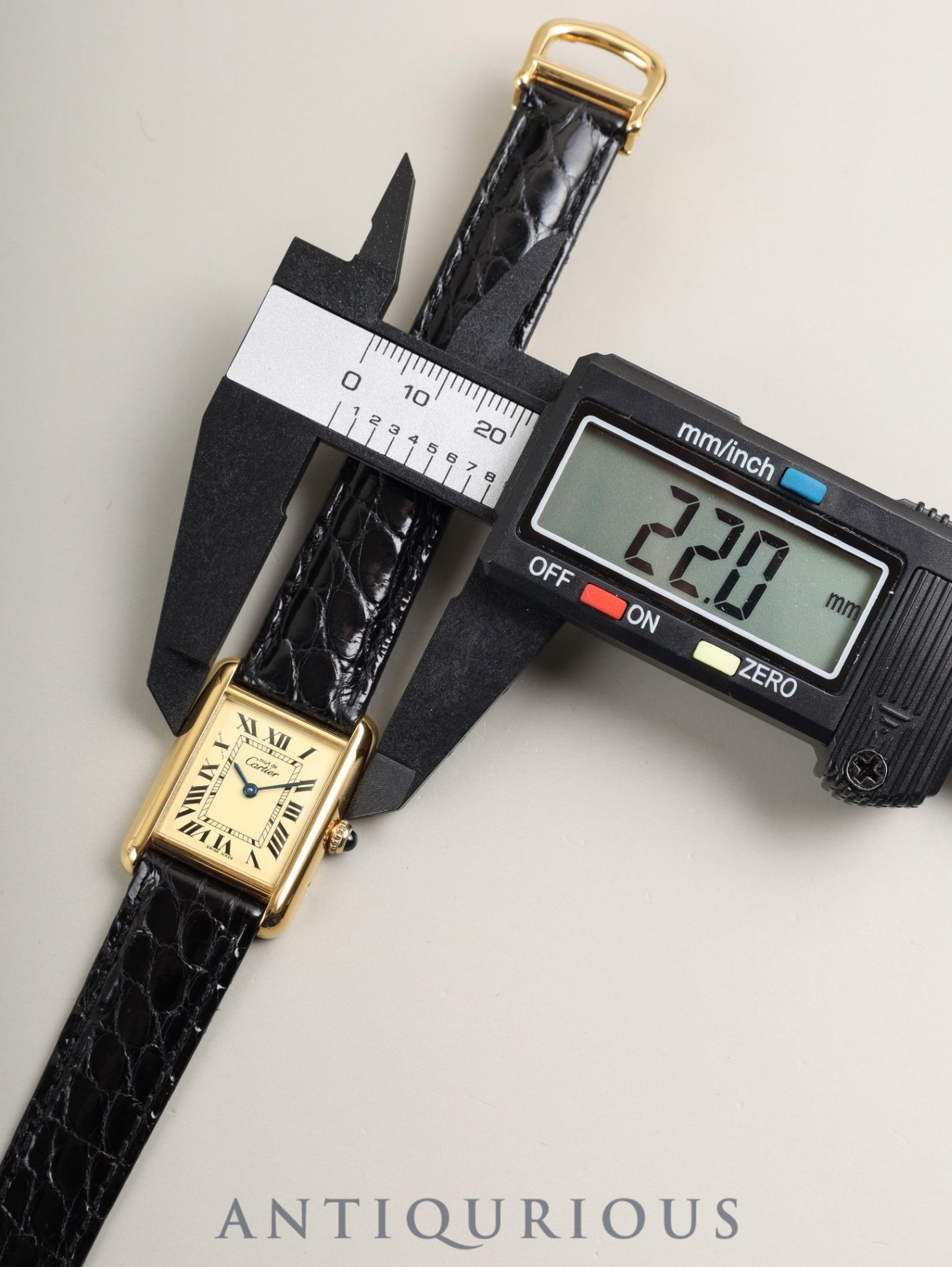 Cartier Must Tank MM W1017354 / 2415 Quartz Cal.057 SV925 Leather Genuine D-Buckle (GP) Ivory Roman (SWISS MADE marking) Overhauled