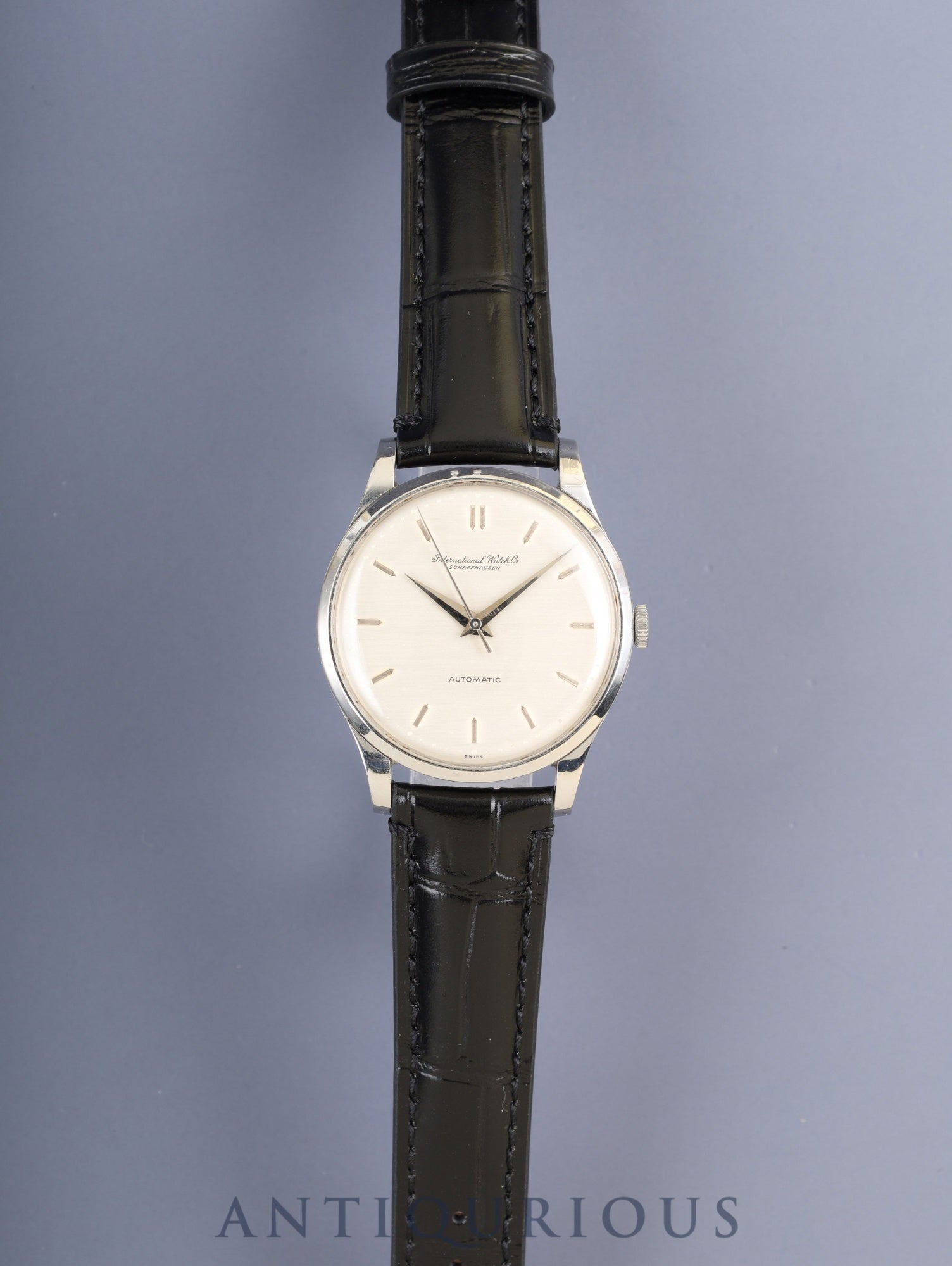 IWC オールドインター ラウンド 自動巻き Cal.C.853 SS 革 社外ピンバックル(SS)シルバー文字盤 オーバーホール済み アイダブリュシー