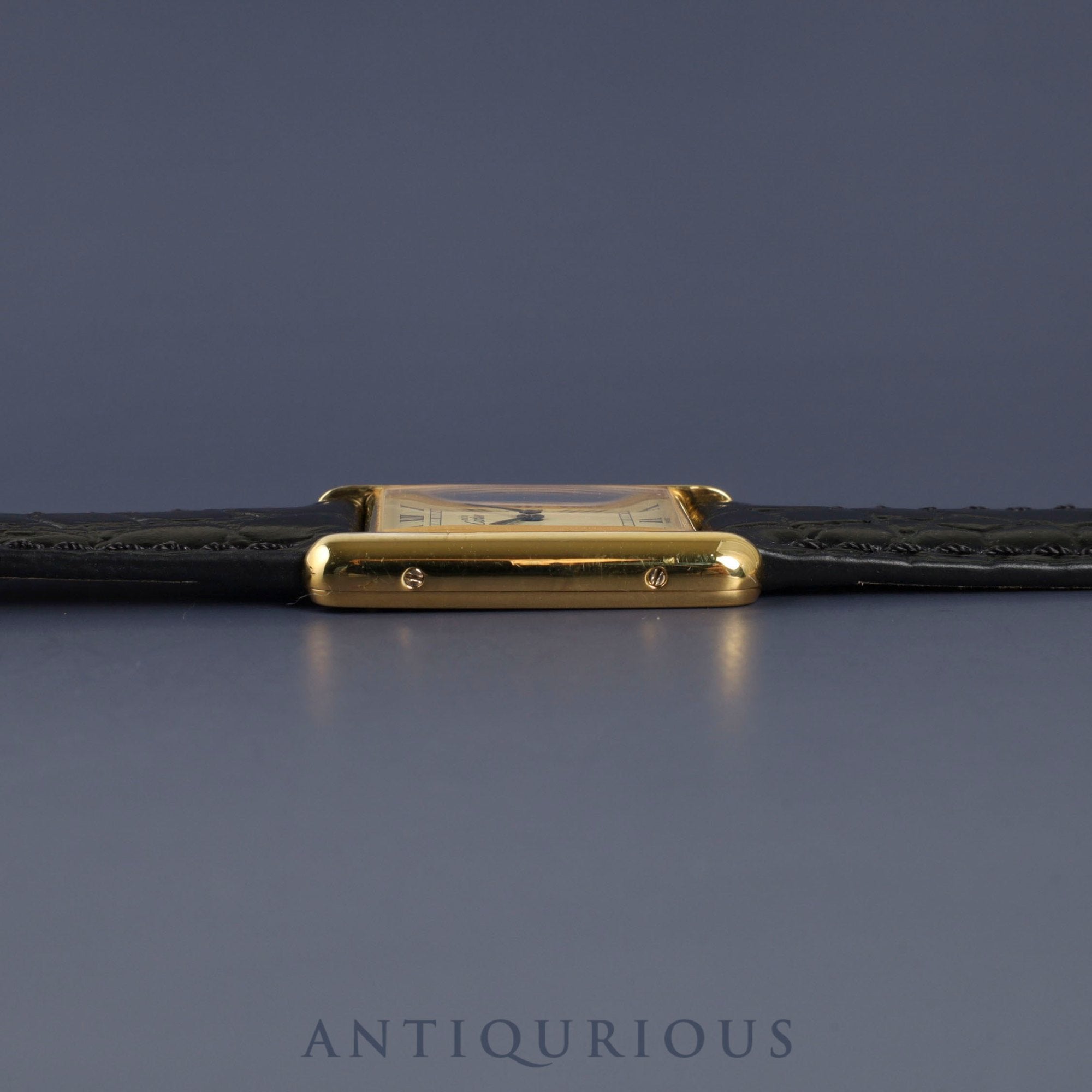 Cartier Must Tank LM 590005 Quartz Cal.90 SV925 Leather Genuine Buckle (GP) Ivory Roman Dial Overhauled and Finished to Like New