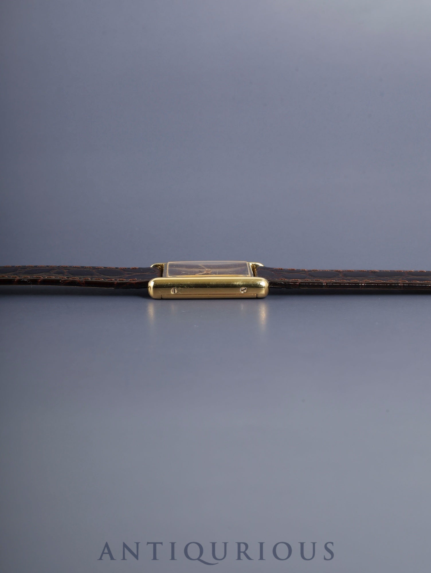 カルティエ マストタンク LM 6 手巻き Cal.78-1 SV925 革 純正ピンバックル(GP)マホガニー文字盤(SWISS表記)オーバーホール済み 新品仕上げ済み