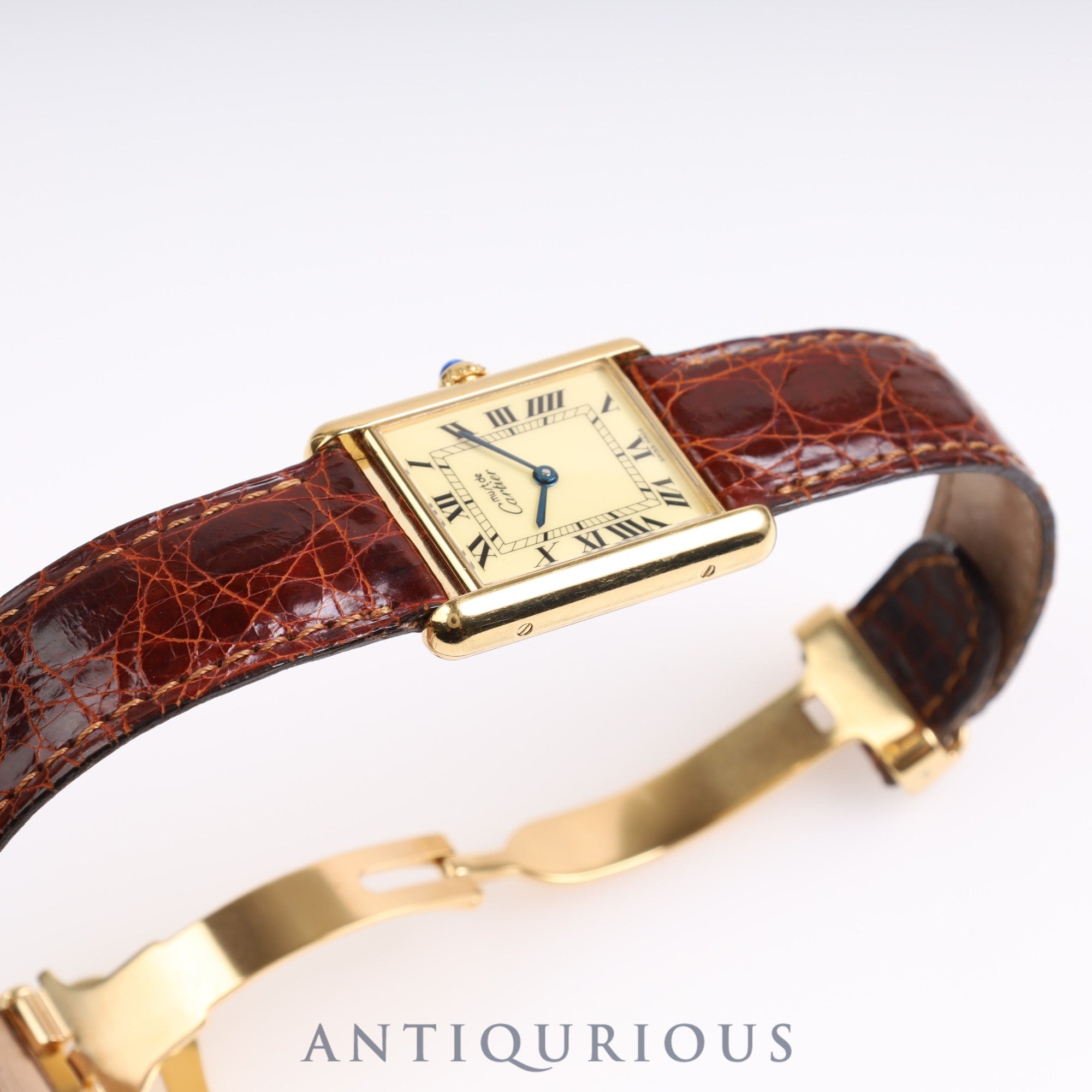 Cartier Must Tank LM Quartz 1615 Ivory Dial Box Complete Service