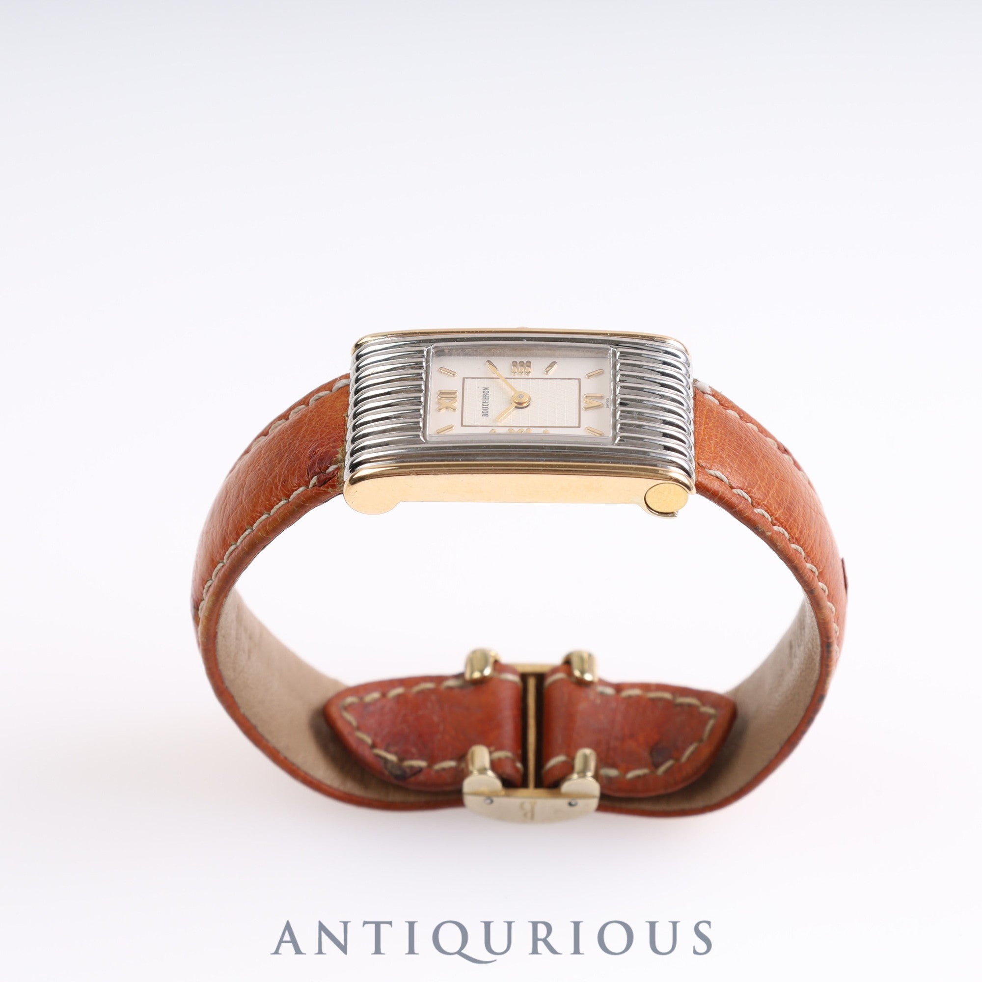 Boucheron Reflet AH30172 Quartz SS/GP Leather White Dial