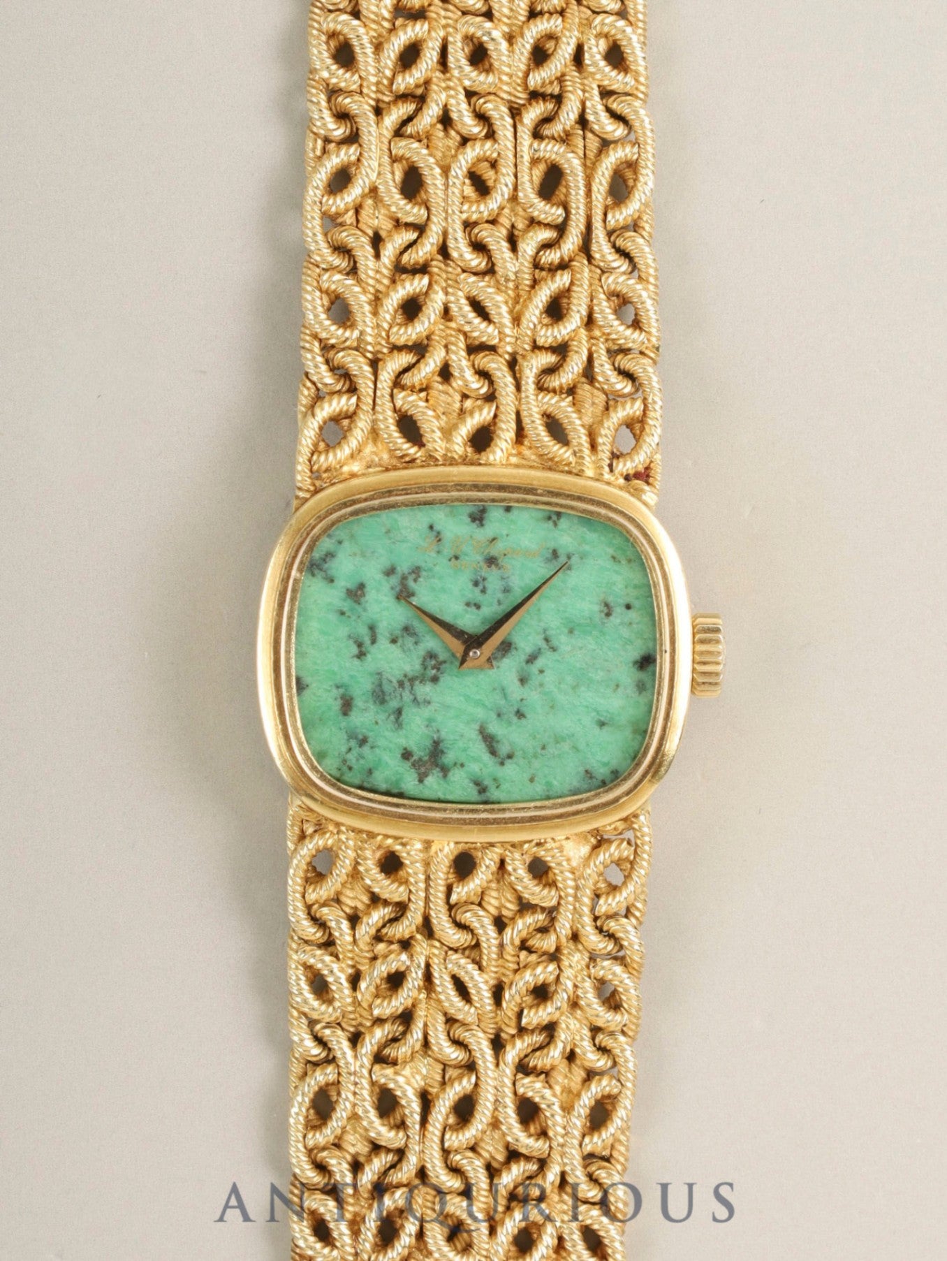 ショパール ジュエリーウォッチ 5028/1 手巻き Cal.4520(Felsa S.A.)750YG 750YG ジェダイト文字盤 オーバーホール済み