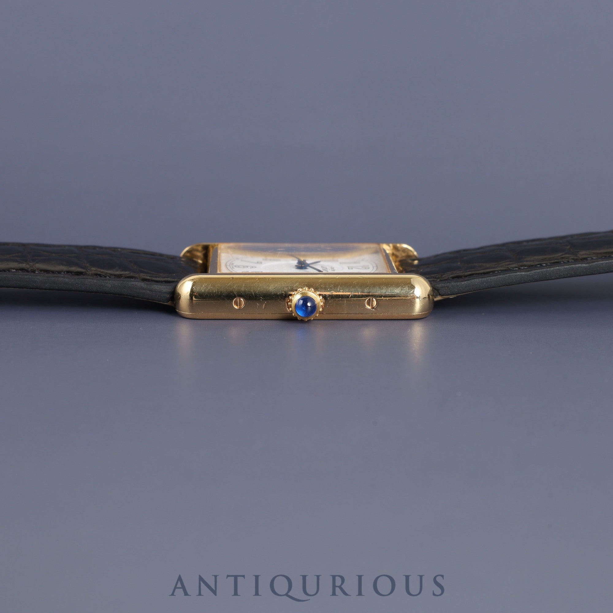 Cartier Must Tank GM (XL) 2413 Quartz Caliber 87 SV925 with Genuine Leather Strap and Genuine D-Buckle (GP). Telephone Arabic Dial. Overhauled and Finished to Look Like New.