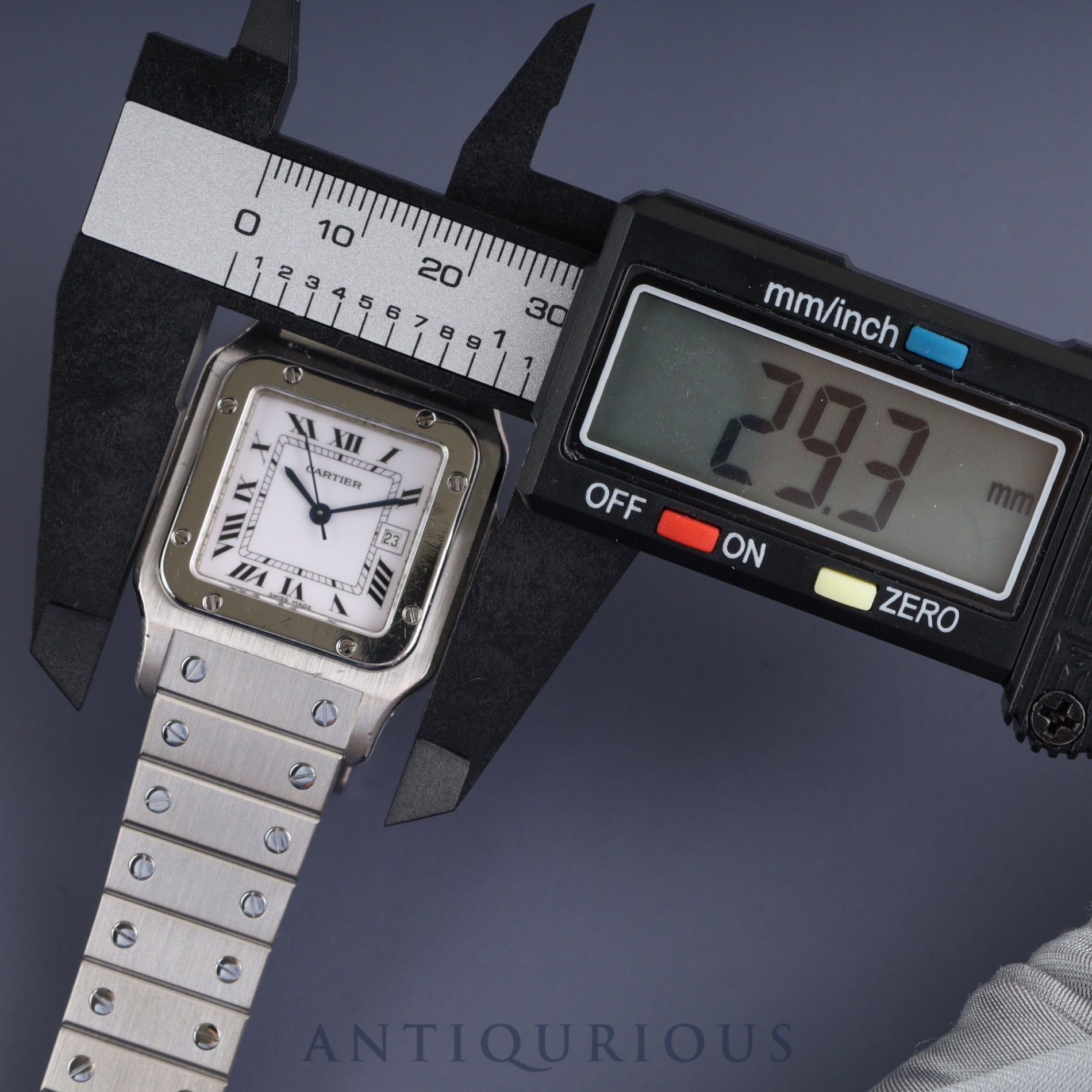 カルティエ サントス ガルベ LM 2960 自動巻き SS SS ホワイトローマン文字盤 カルティエブティックにてコンプリートサービス済み