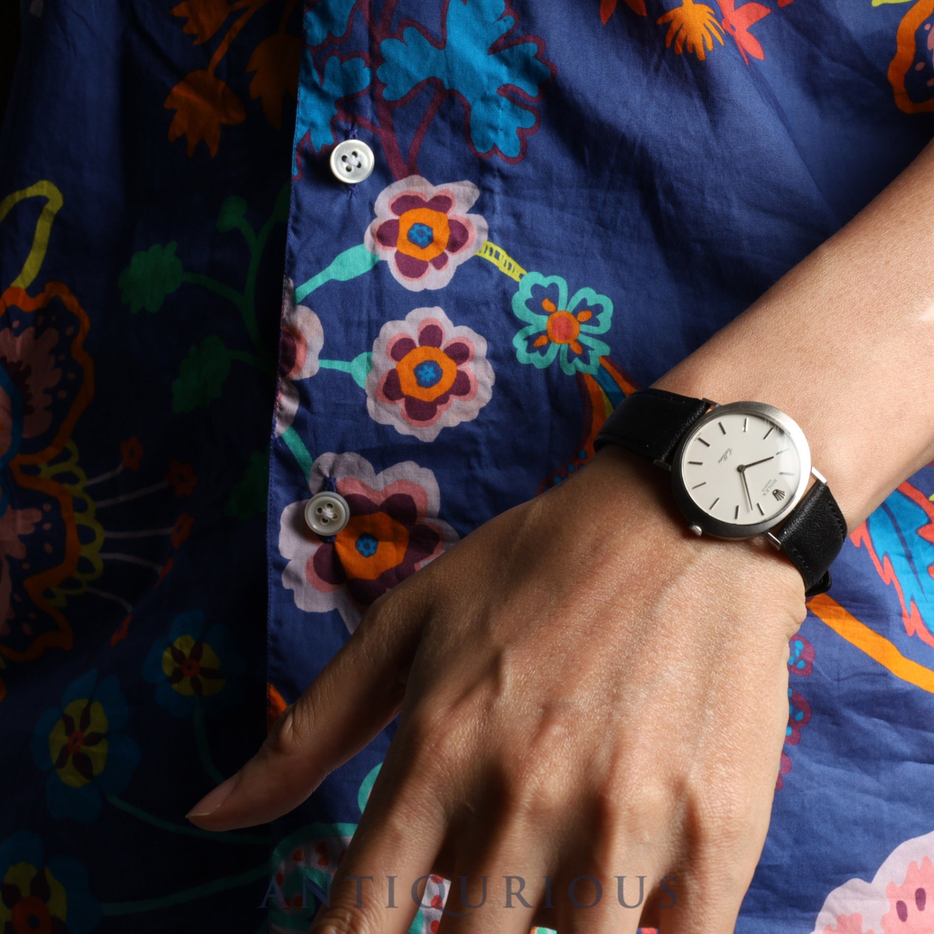 Rolex Cellini 3756 Manual winding Cal.1600 750 Leather Genuine buckle (GP) Silver dial 18th series (1965) Overhauled