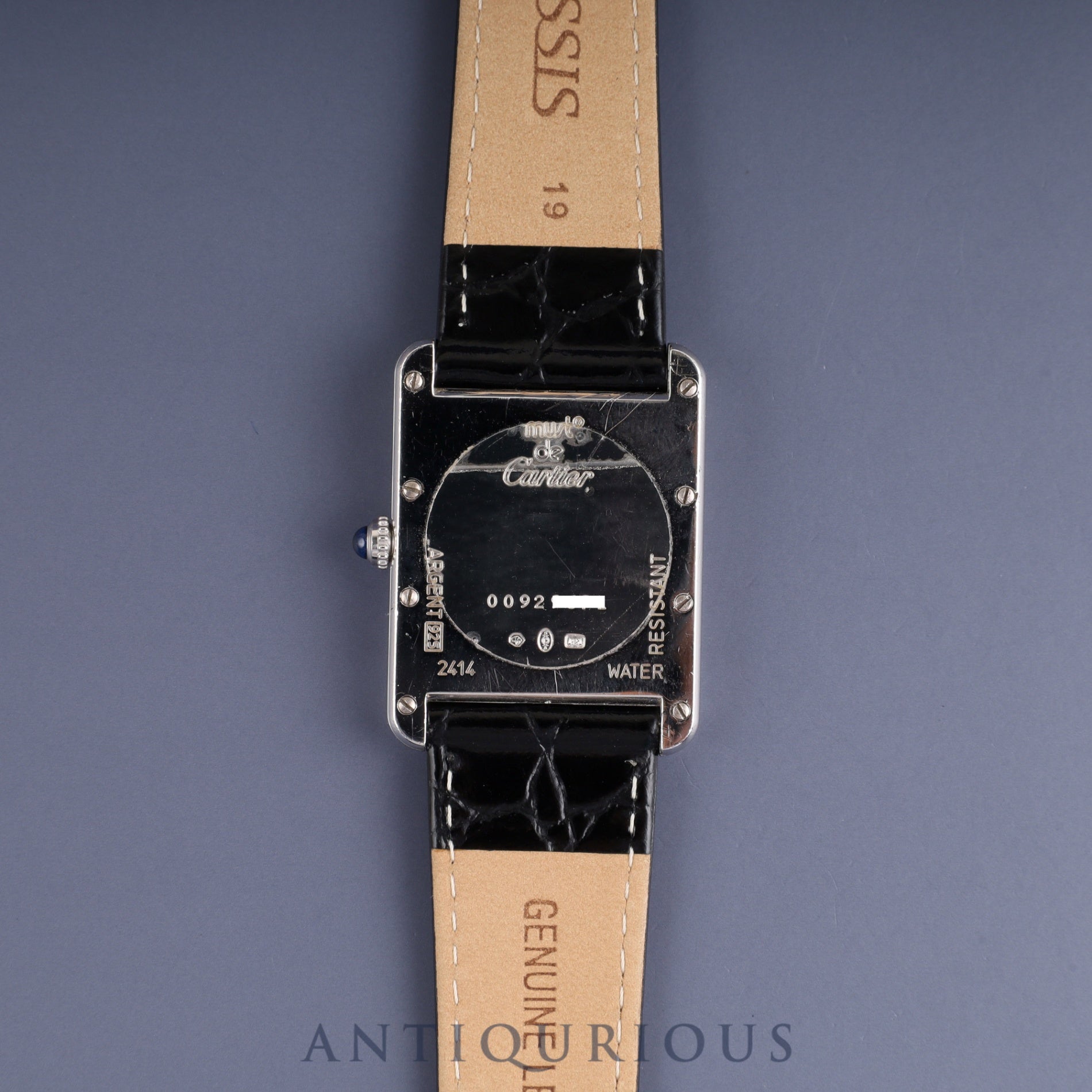 カルティエ マストタンク GM(XL) W1014154 / 2414 クォーツ Cal.87 SV925 革 純正尾錠(SS)ホワイト飛びローマン文字盤 オーバーホール済み