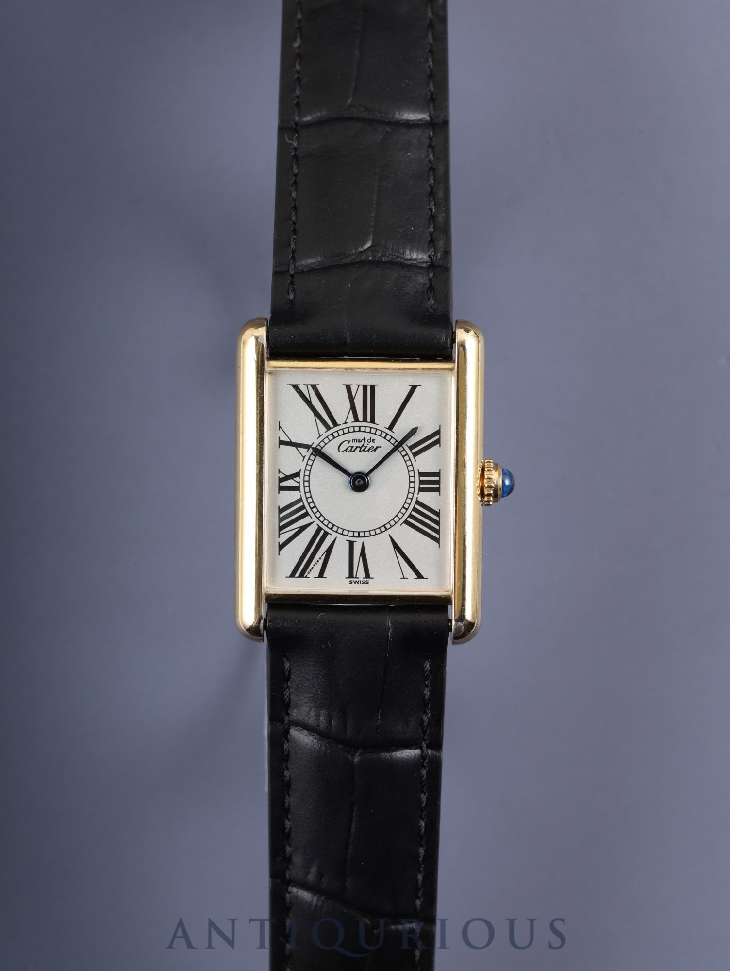 カルティエ マストタンク LM 590005 クォーツ Cal.90.06 SV925 革 純正Dバックル(GP) オパラン文字盤 箱 冊子 オーバーホール済み