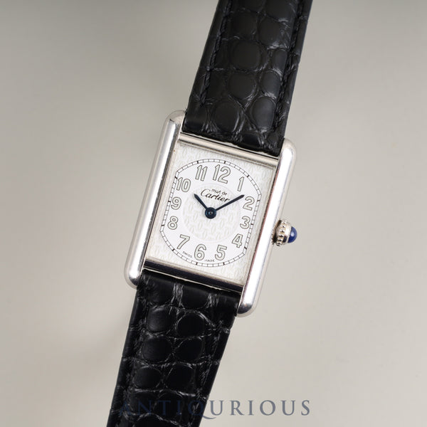 カルティエ マストタンク MM 2416 クォーツ Cal.057 SV925 革 純正Dバックル(SS) テレフォンCC文字盤 オーバーホール済み