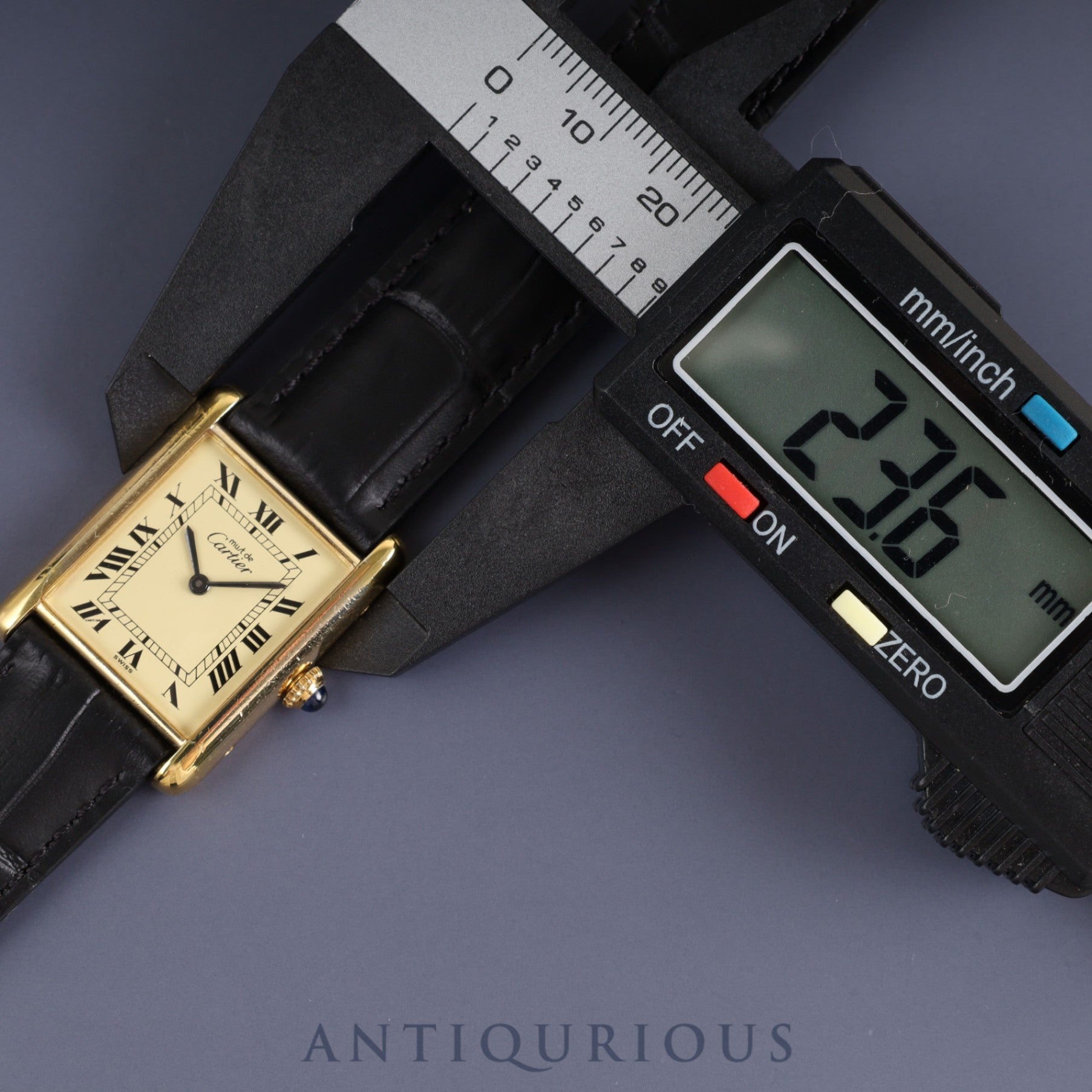 カルティエ マストタンク LM 手巻き Cal.78-1 SV925 革 純正Dバックル(GP)アイボリーローマン文字盤 オーバーホール済み