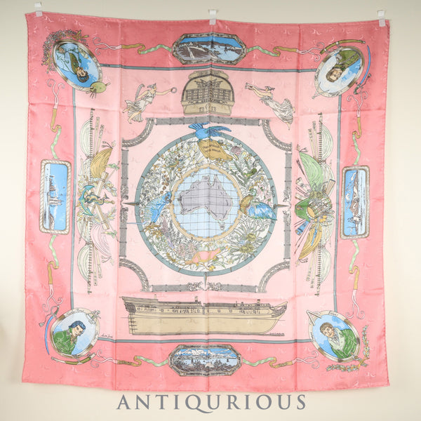 エルメス スカーフ カレ 90 地理学者 SILK100%