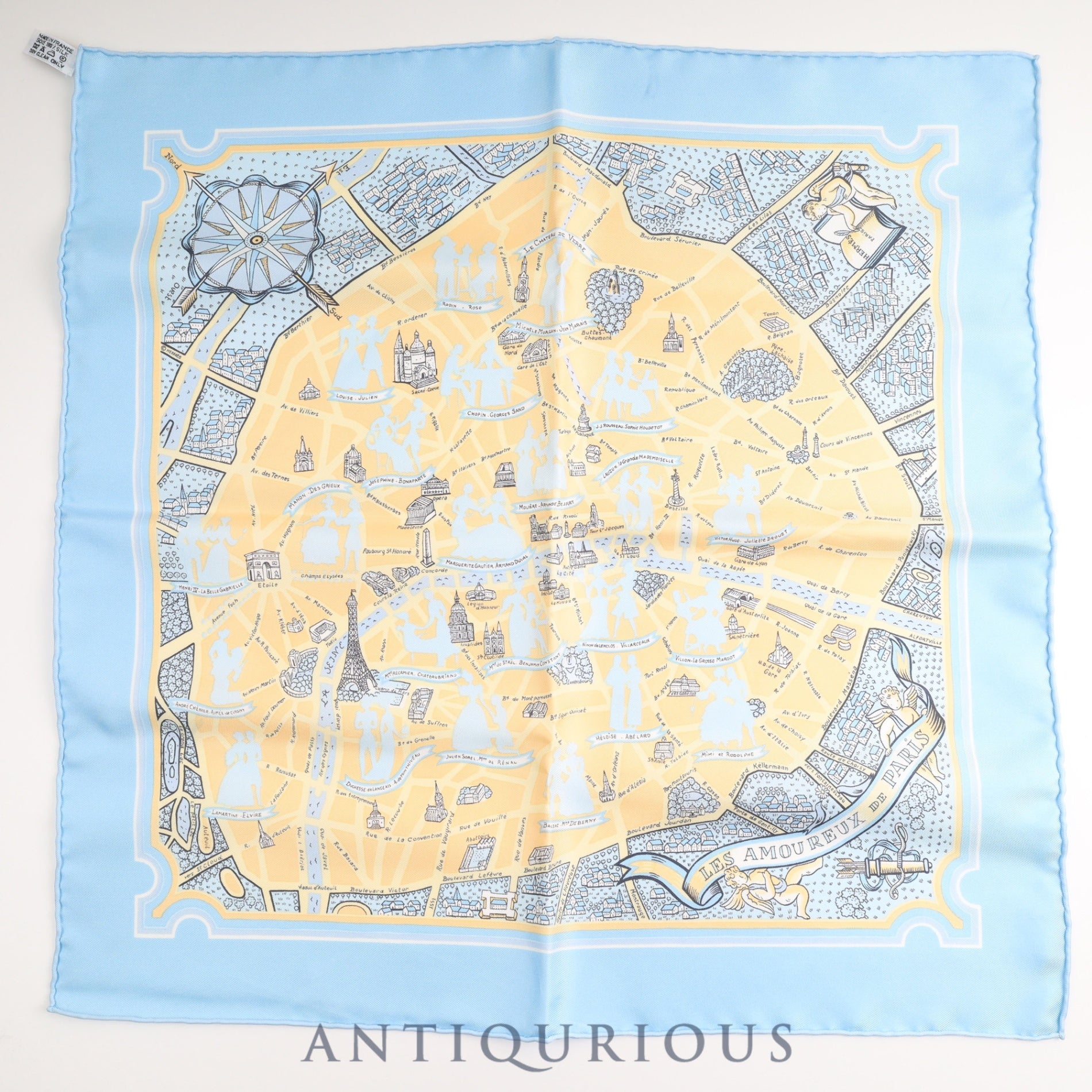 Hermes Scarf Carre 45 Paris Lovers SILK 100% Box