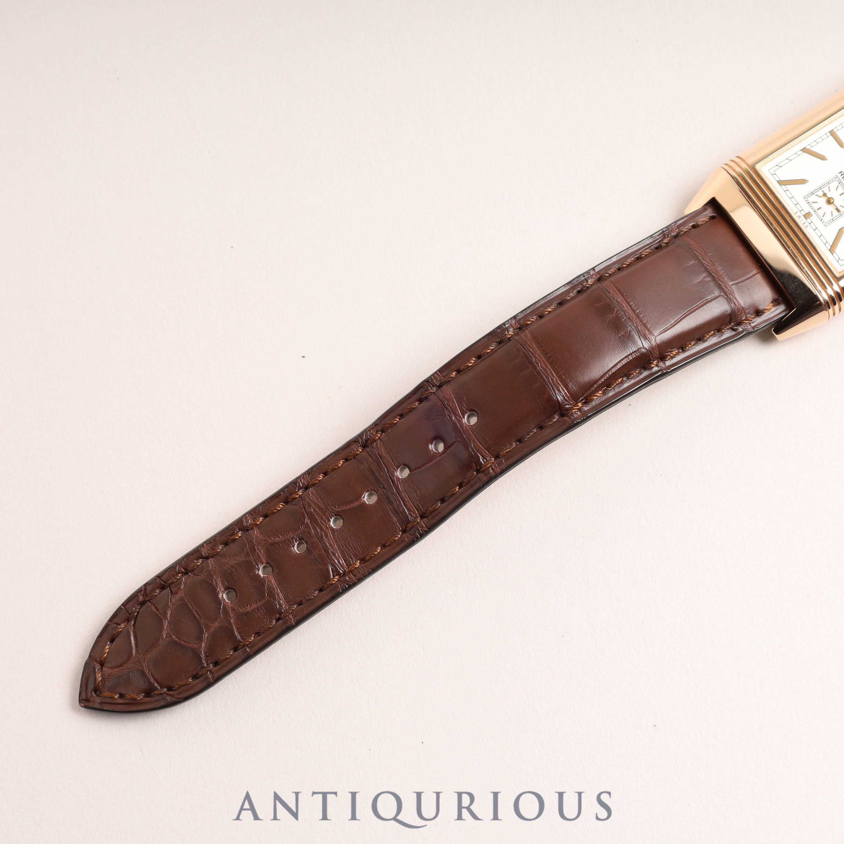 ジャガー・ルクルト グランドレベルソウルトラスリムデュオ 278.2.54/Q3782520 手巻き Cal.854 PG 革 純正尾錠(750)シルバー/ブラック文字盤 箱 保証書 (2017年)