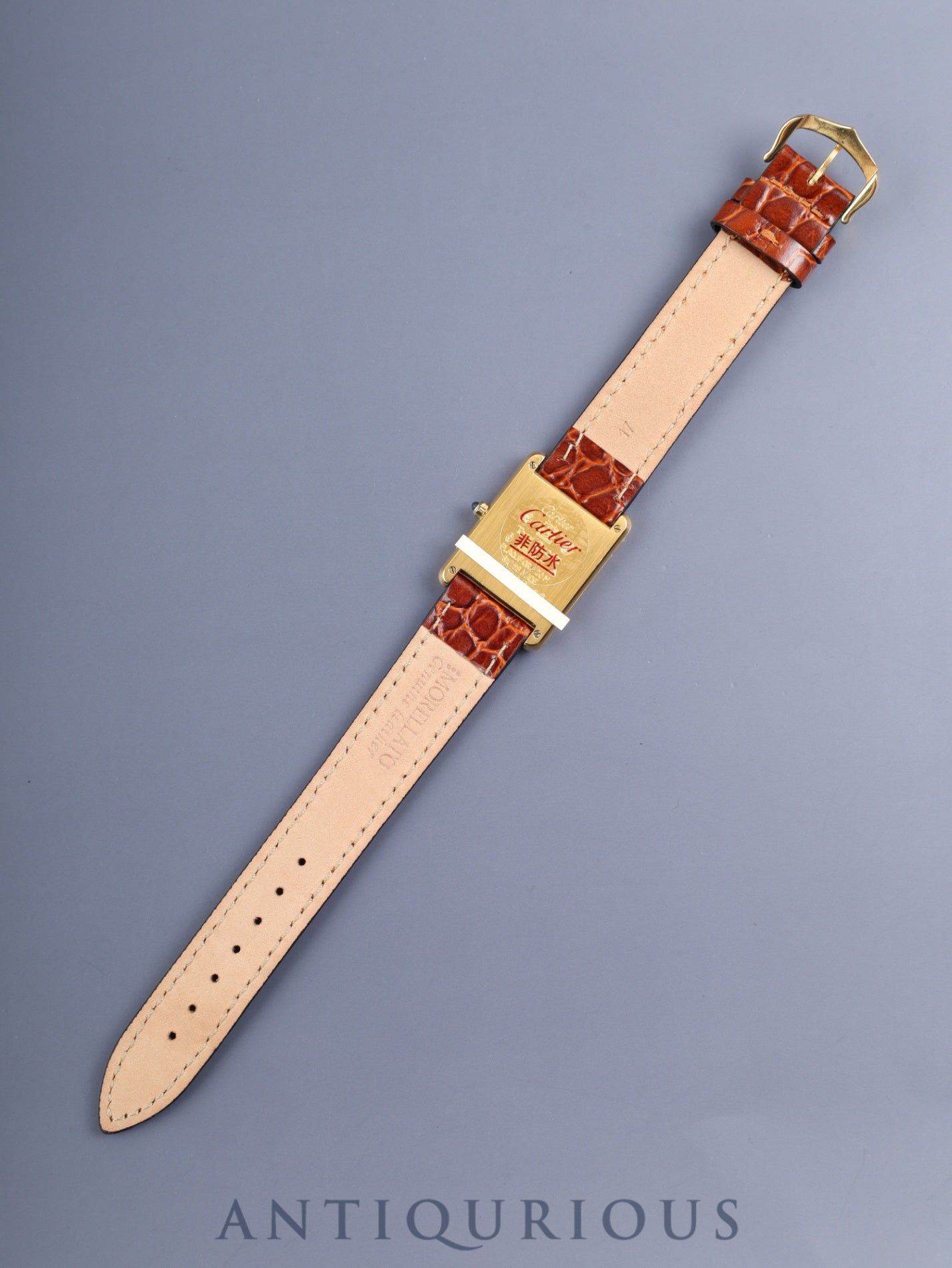 Cartier Must Tank LM 6 81006 Quartz Cal.859 SV925 Leather Original Pin Buckle (GP) Champagne Roman Numeral Dial (SWISS marking) With Original Leather Strap, Polished, Complete Service by Cartier Boutique