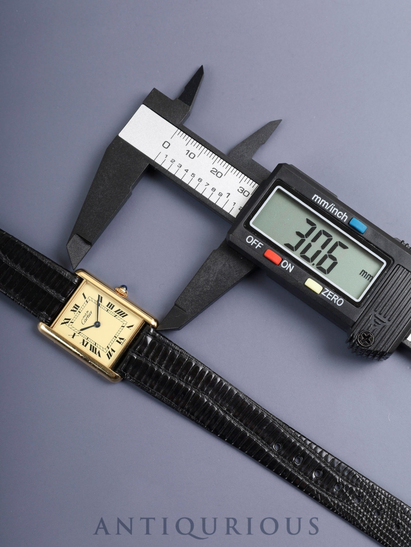 カルティエ マストタンク LM 590005 クォーツ Cal.90 SV925 革 純正ピンバックル(GP)アイボリーローマン文字盤(SWISS表記)箱 冊子 保証書(1987年) オーバーホール済み