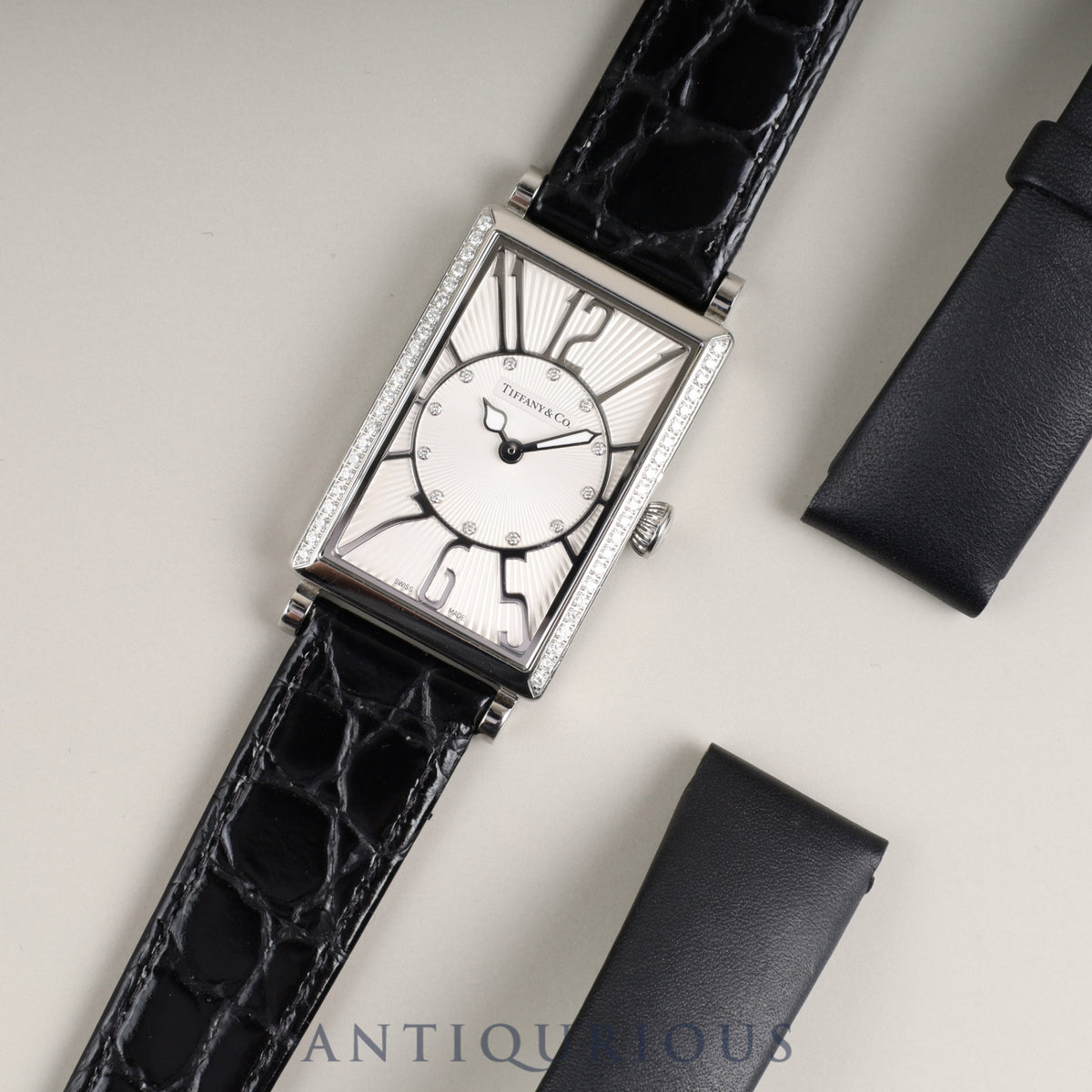 Tiffany Gallery Z3000.10.10E21C68A Quartz Cal.976.001 SS Leather Genuine Buckle (SS) Silver Dial Genuine Replacement Belt Overhauled
