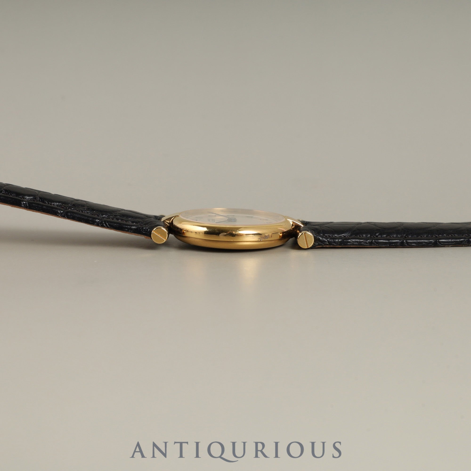 Cartier Must Vendôme VLC SM 590004 Quartz Caliber 90 SV925 Leather Strap with Genuine D-buckle (GP) Arabic Dial Overhauled