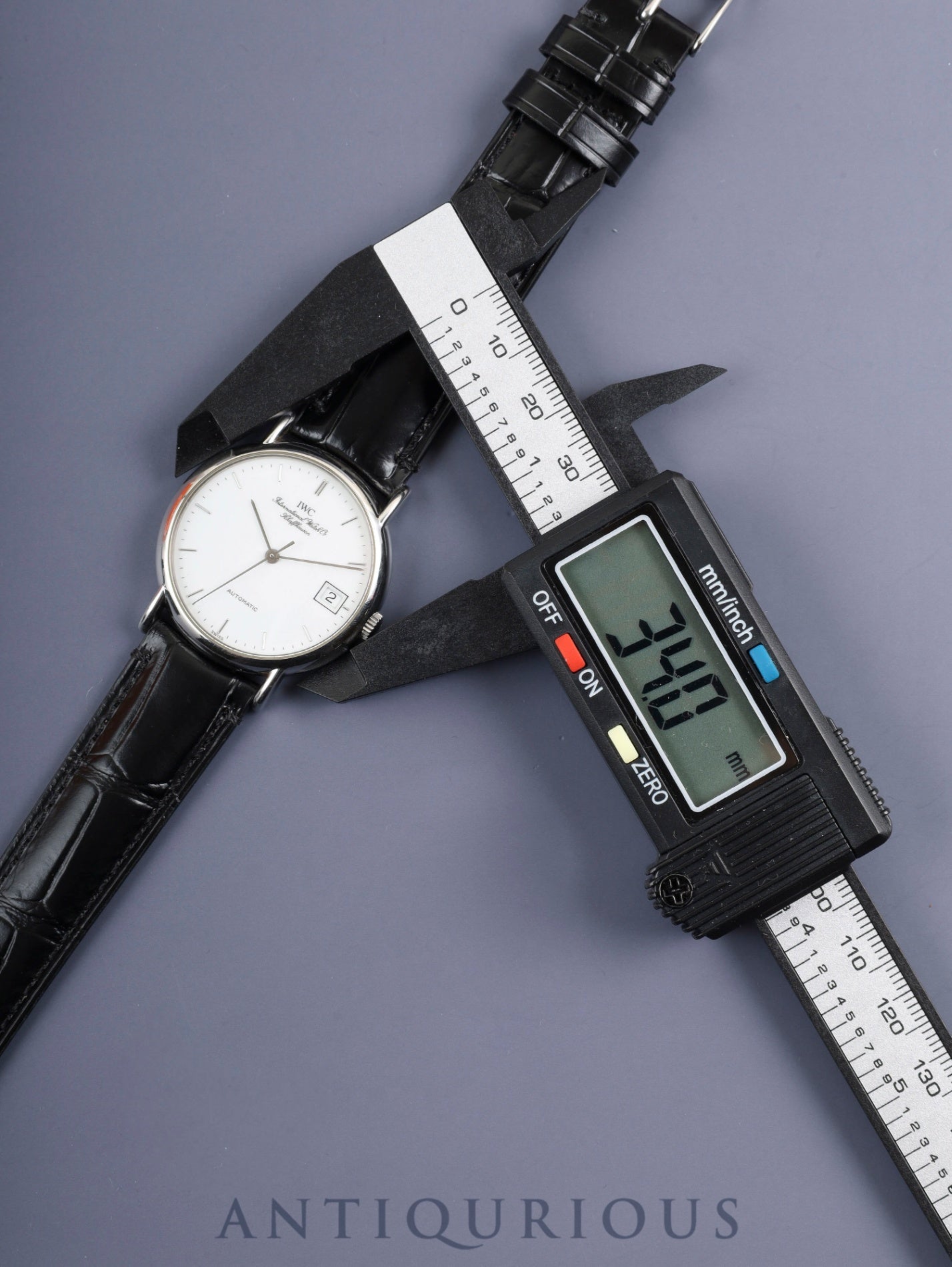 IWC Portofino IW351320 Automatic Caliber C37521 Stainless Steel Leather Strap with Aftermarket Buckle (SS) White Dial Overhauled