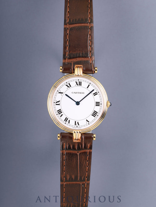 カルティエ ヴァンドーム トリニティ VLC LM 85533553/81003 クォーツ Cal.690 750YG 革 純正ピンバックル(GP) ホワイトローマン文字盤 オーバーホール済み