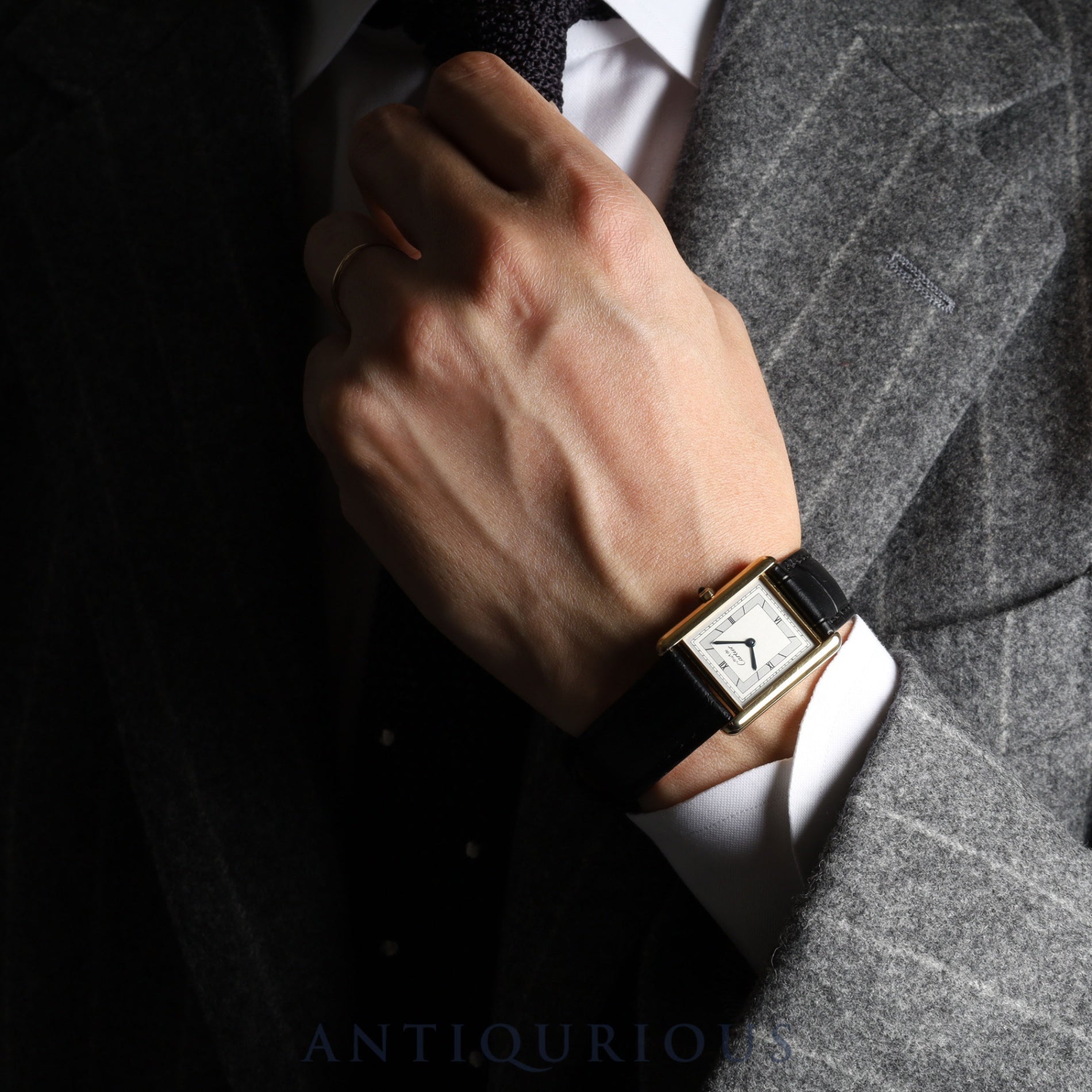 Cartier Must Tank LM QZ 6 81006 Flying Roman Silver Dial