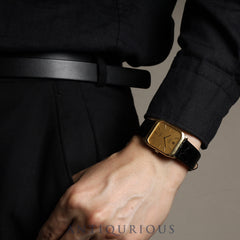 Rolex Cellini 4135 Manual winding Cal.1601 750YG Leather Genuine buckle (GP) Gold dial No. 43 (1975) Overhauled