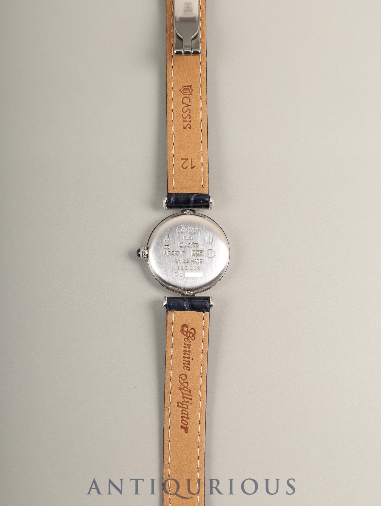 カルティエ マストコリゼ W1001665 / 690002 クォーツ Cal.90.06 SV925 革 純正Dバックル(SS) ホワイトローマン文字盤 箱 冊子 保証書(個人名記載あり)オーバーホール済み