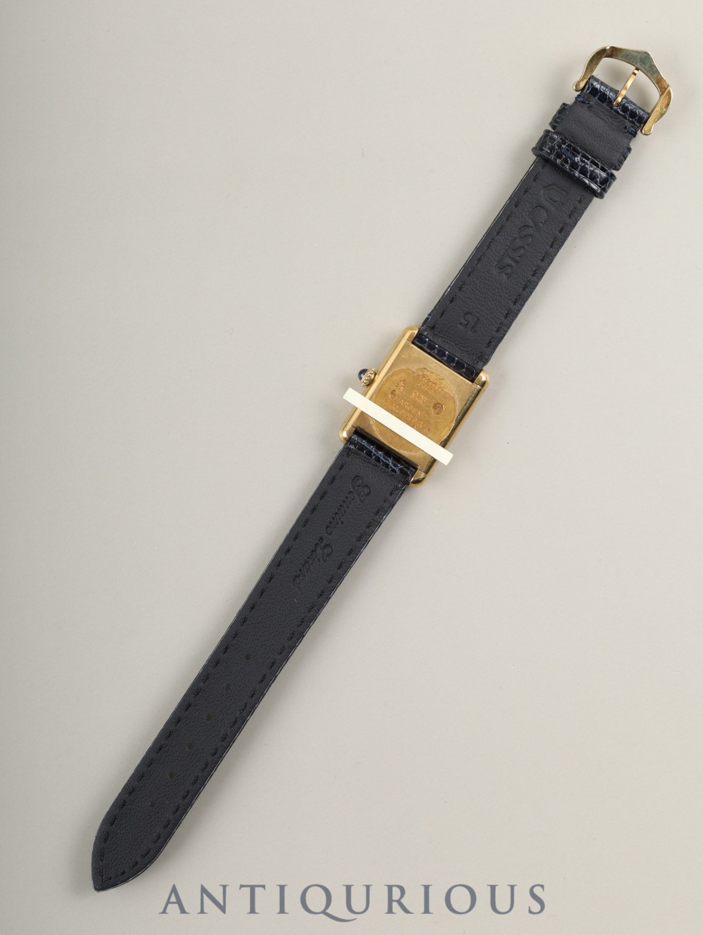 Cartier Must Tank SM Manual Winding Caliber 78-1 SV925 Leather Strap with Genuine GP Buckle, Lapis Lazuli Dial (SWISS Marking), Overhauled