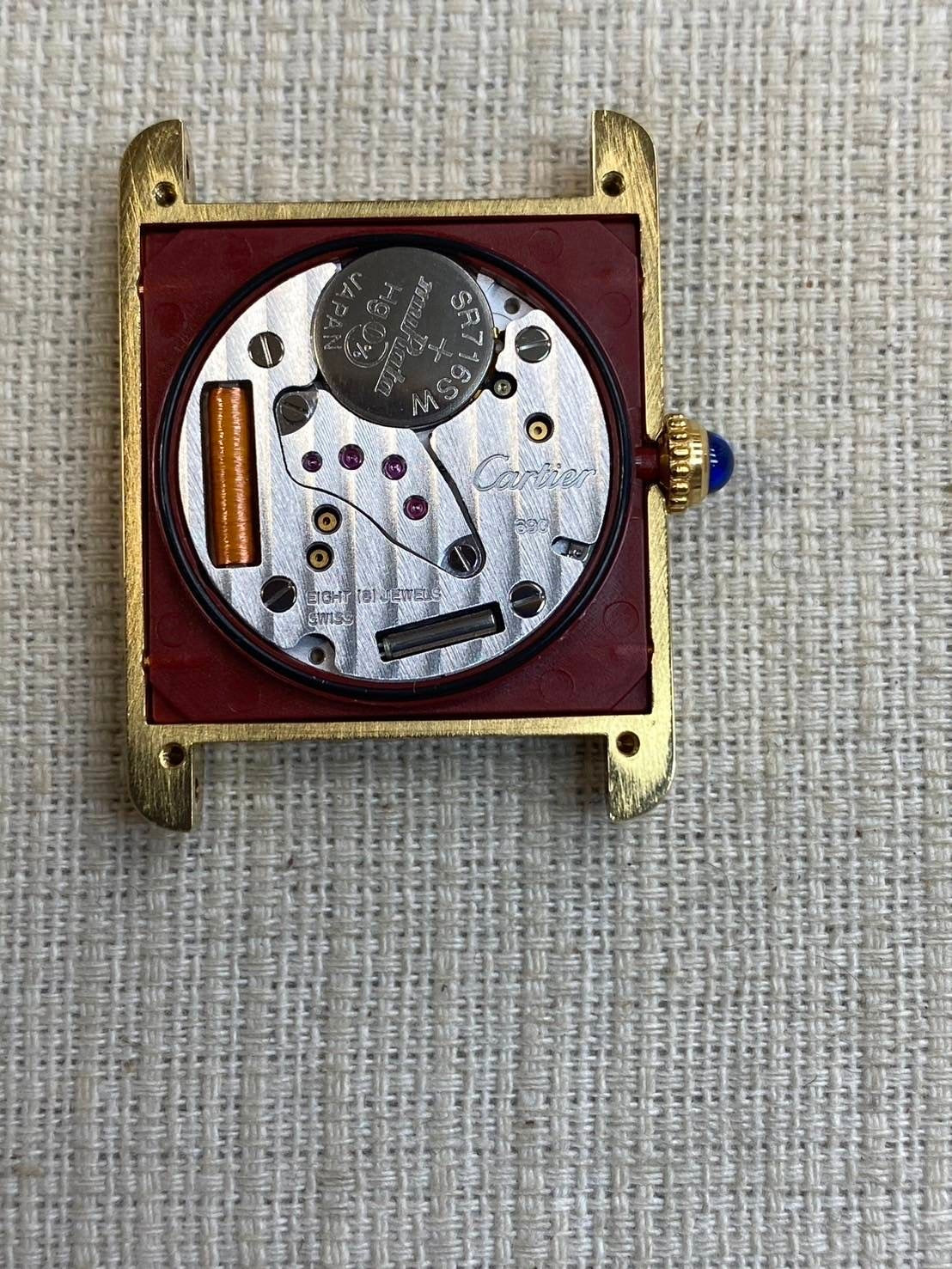 Cartier Must Tank LM QZ W1006254 / 590005 SV925 Genuine belt Genuine buckle (GP) Trinity dial Overhaul