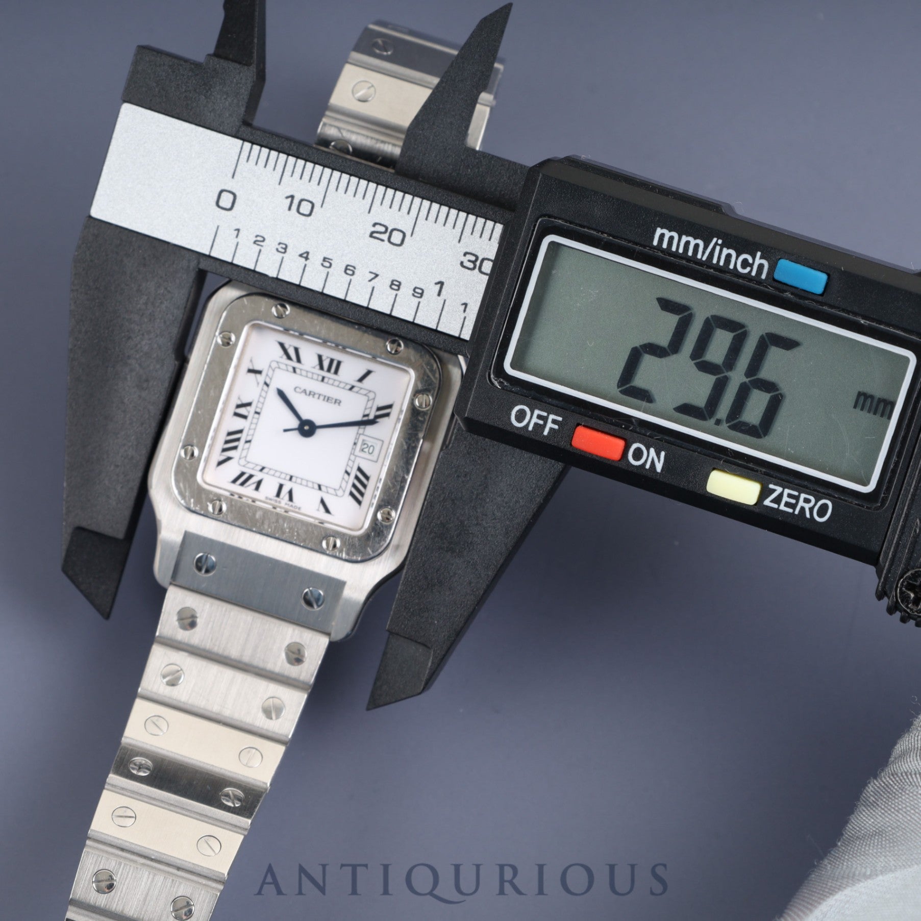 カルティエ サントス ガルベ LM 81036188 / 1553 自動巻き SS SS ホワイトローマン文字盤 カルティエブティックにてコンプリートサービス・ミドルケース交換済み