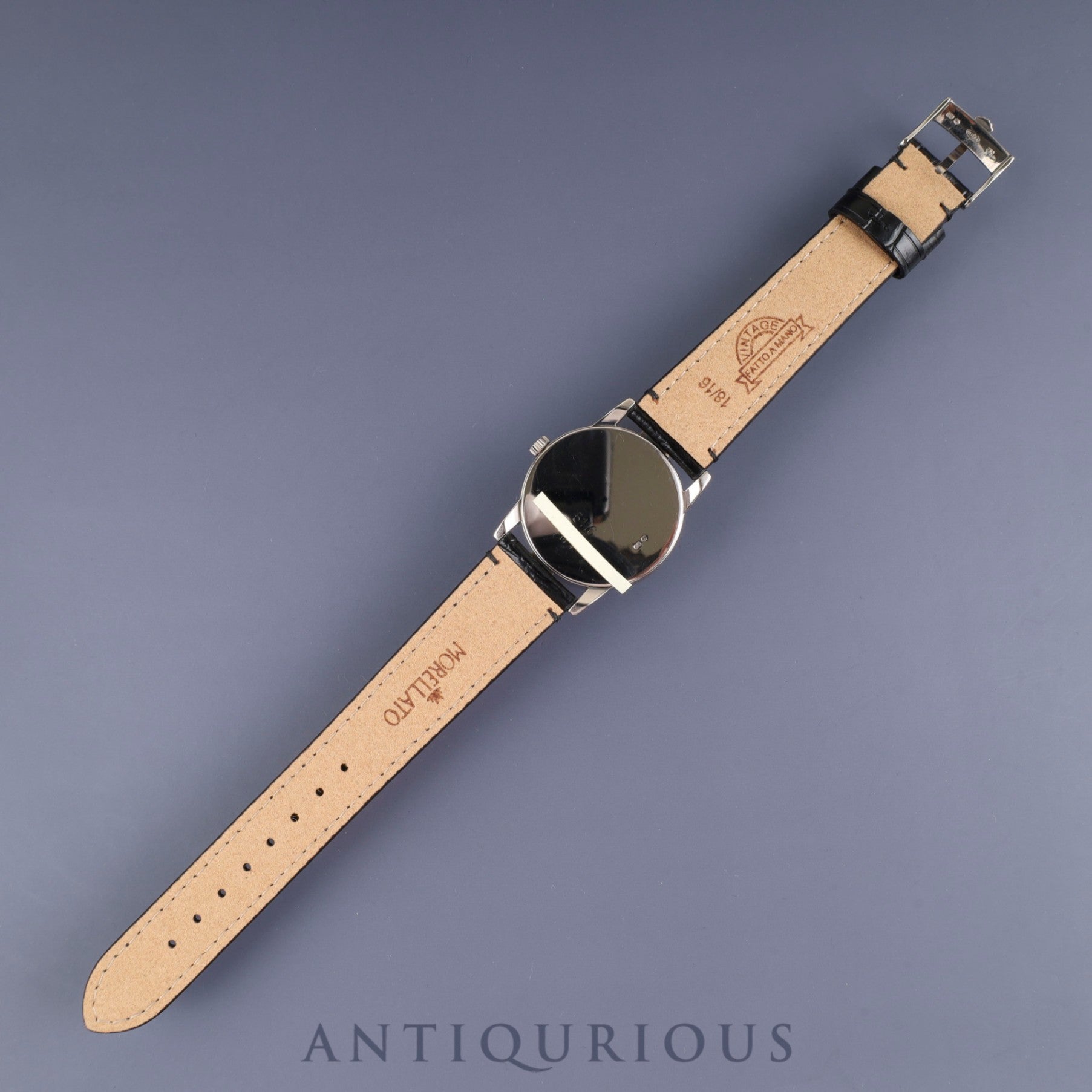 ロレックス チェリーニ 5116/9 手巻き Cal.1602 750 革 純正尾錠(750) グレーローマン文字盤 箱 保証書(2011年) オーバーホール済み