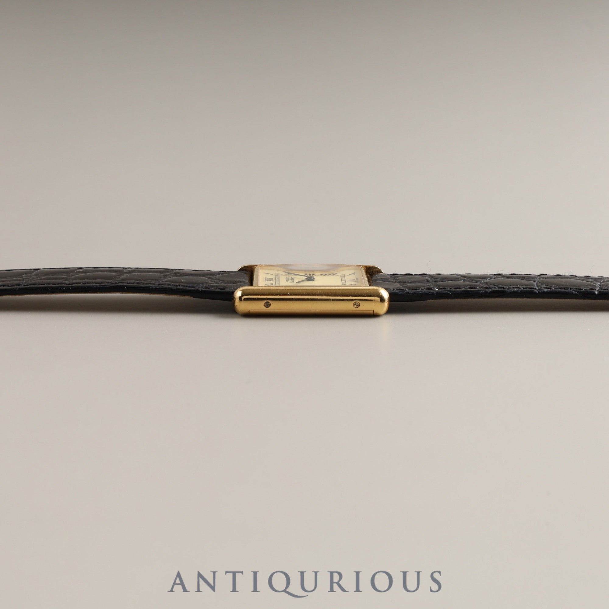 Cartier Must Tank LM Manual Winding 925 Leather Genuine Buckle (GP) Ivory Roman Dial Cartier Boutique Complete Service