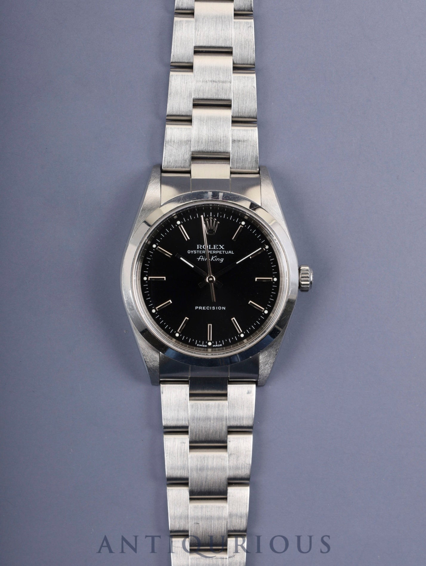 Rolex Air-King 14000 Automatic Caliber 3130 Stainless Steel Black Dial Y Series (2002) Warranty Card Box Tag Booklet Case Overhauled