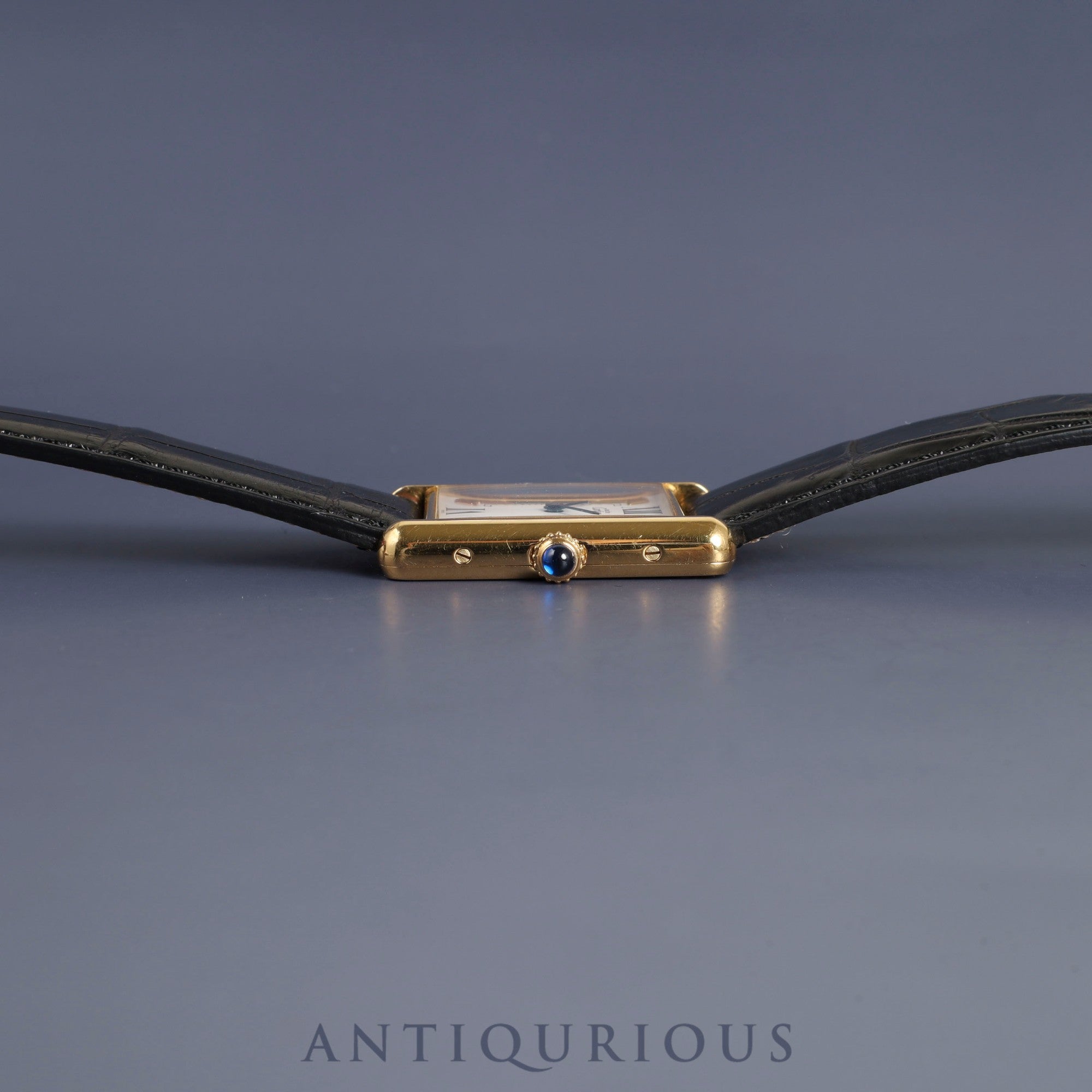 カルティエ マストタンク LM 590005 クォーツ Cal.90 SV925 革 純正Dバックル(GP) トリニティ文字盤 オーバーホール済み