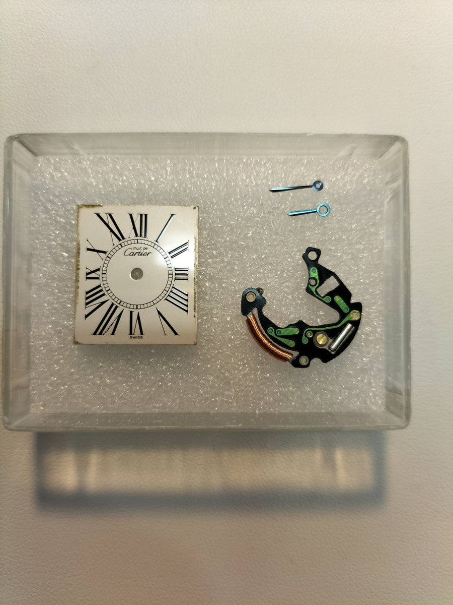 Cartier Must Tank LM W1005654 / 590005 Quartz Caliber 90 SV925 Leather Strap with Genuine GP Buckle, Opalescent Dial, Overhauled