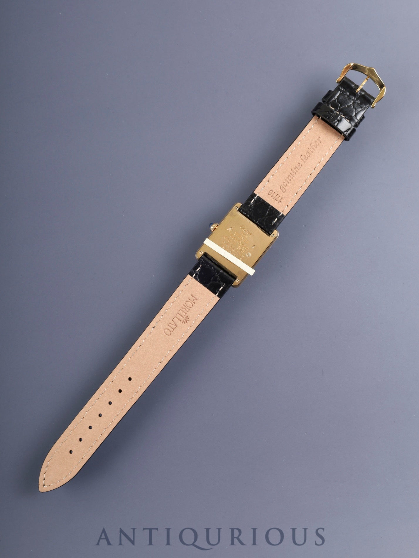 カルティエ マストタンク LM 590005 クォーツ Cal.690 SV925 革 純正ピンバックル(GP)アイボリーローマン文字盤(SWISS表記)箱 冊子