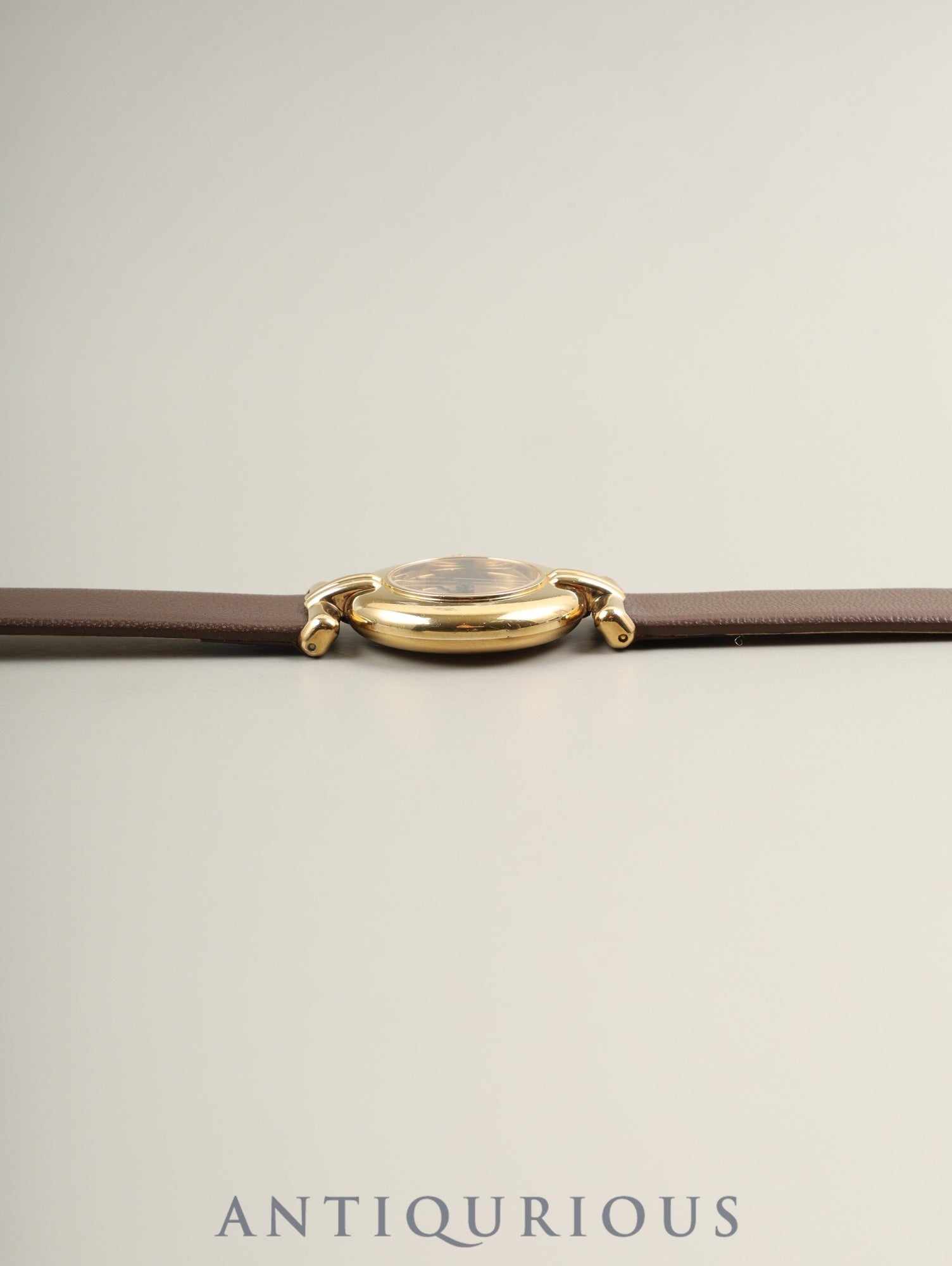 カルティエ マストコリゼ 590002 クォーツ Cal.90 SV925 革 純正ピンバックル(GP)ゴールド文字盤 オーバーホール済み