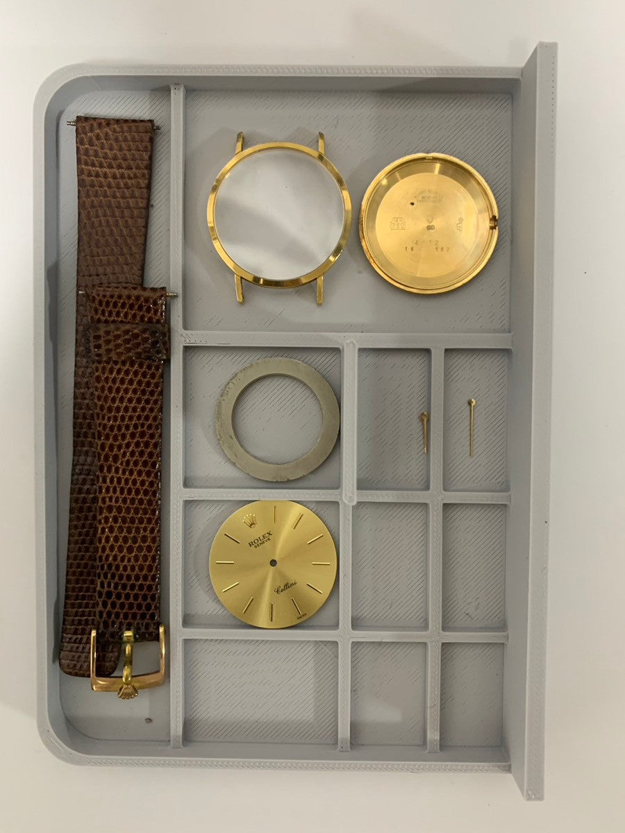 ロレックス チェリーニ 4112 手巻き Cal.1601 750 革 純正尾錠(GP)ゴールド文字盤 43番台(1975年) 保証書(1984年) オーバーホール済み