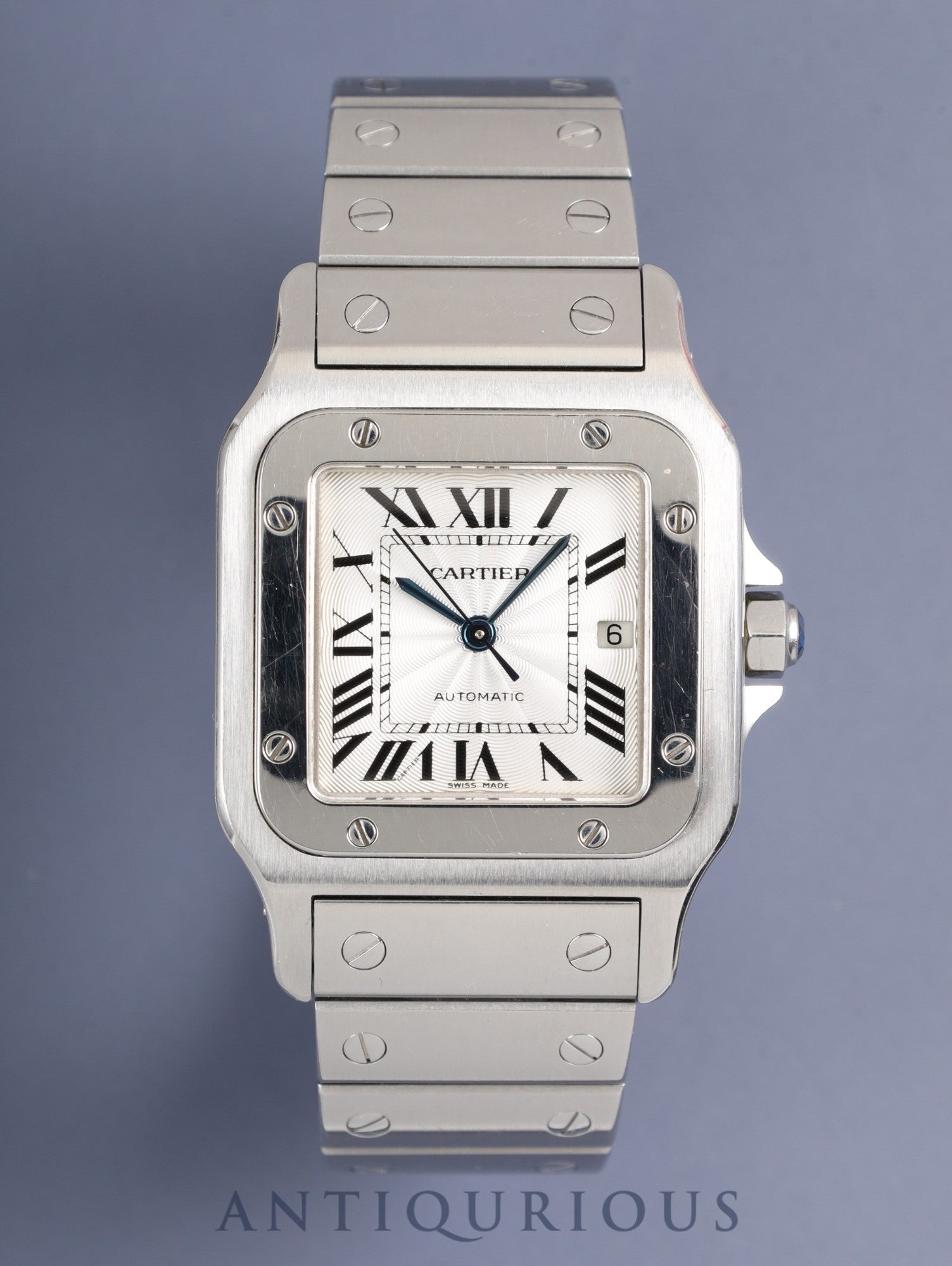 カルティエ サントス ガルベ LM W20055D6 / 2319 自動巻き Cal.120 SS SS シルバーギョーシェ文字盤 オーバーホール済み