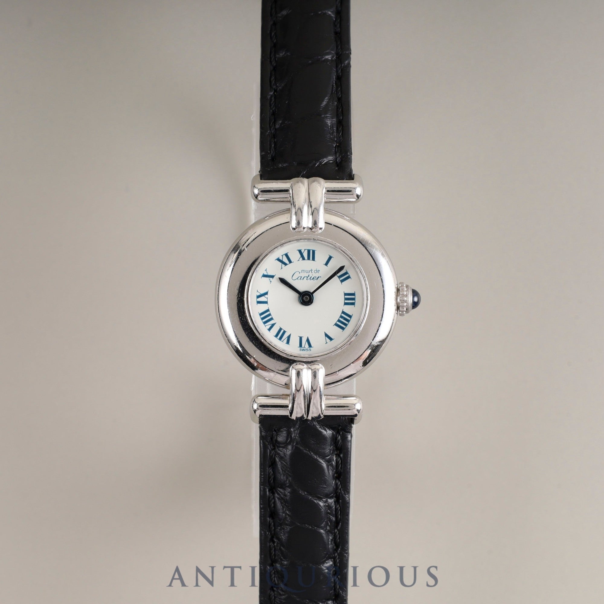 Cartier Must Colisee W1001644 / 690002 Quartz Cal.90 SV925 Leather Genuine D Buckle (SS) White Roman Dial Overhauled