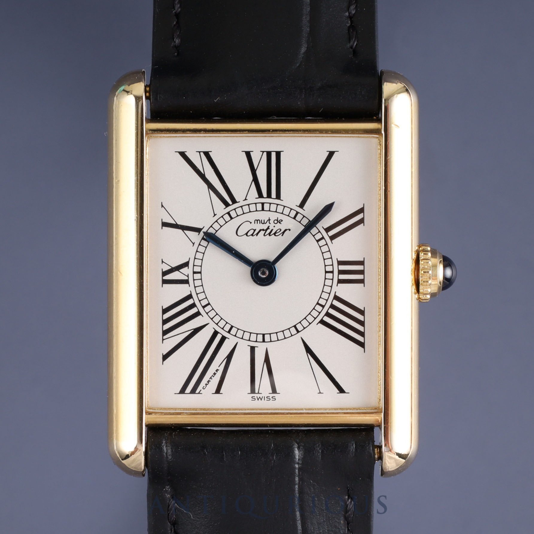 カルティエ マストタンク LM W1005654 / 1615 クォーツ Cal.90 SV925 革 純正Dバックル(GP) オパラン文字盤 1996年頃〜1998年頃 オーバーホール済み