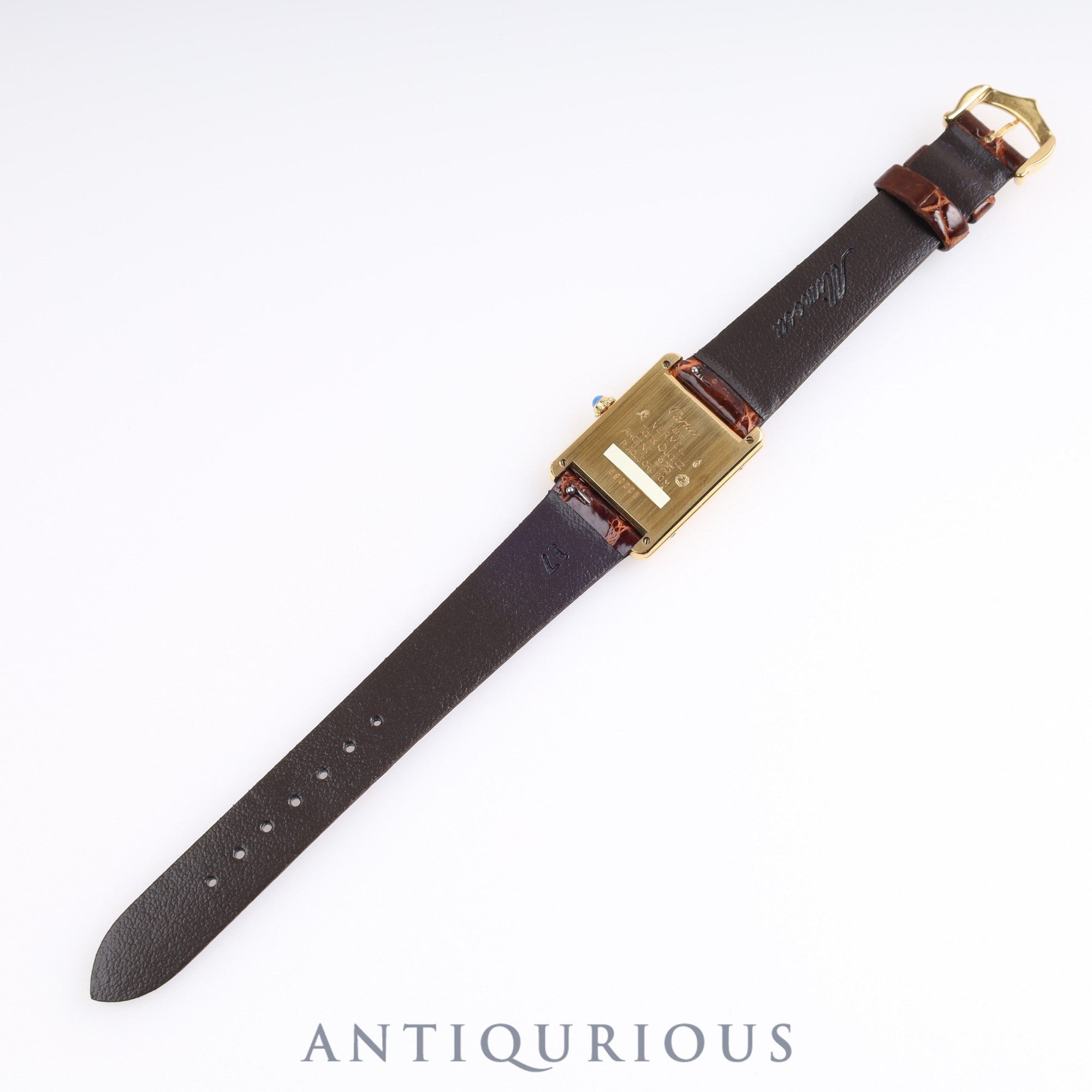 Cartier Must Tank LM QZ 590005 925 Leather Vertical Roman Dial