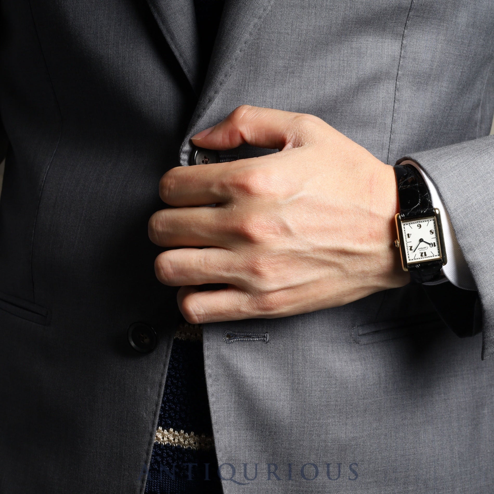 Cartier Must Tank LM 590005 Quartz Cal.690 SV925 Leather Genuine Buckle (GP) Flying Arabic CC Dial Box Booklet Warranty (1993) Overhauled and refinished to like new condition